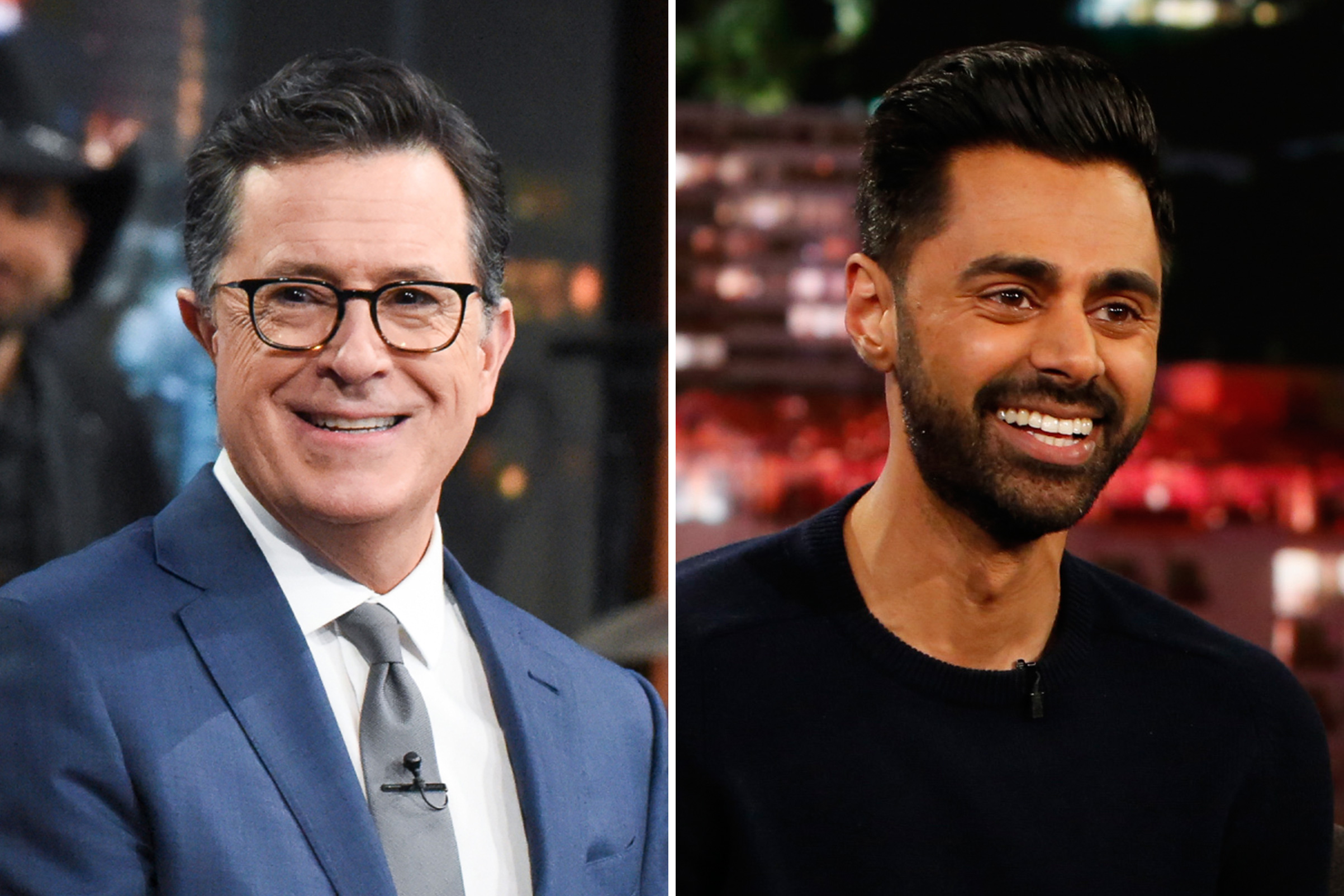 Stephen Colbert and Hasan Minhaj (Getty Images (2))