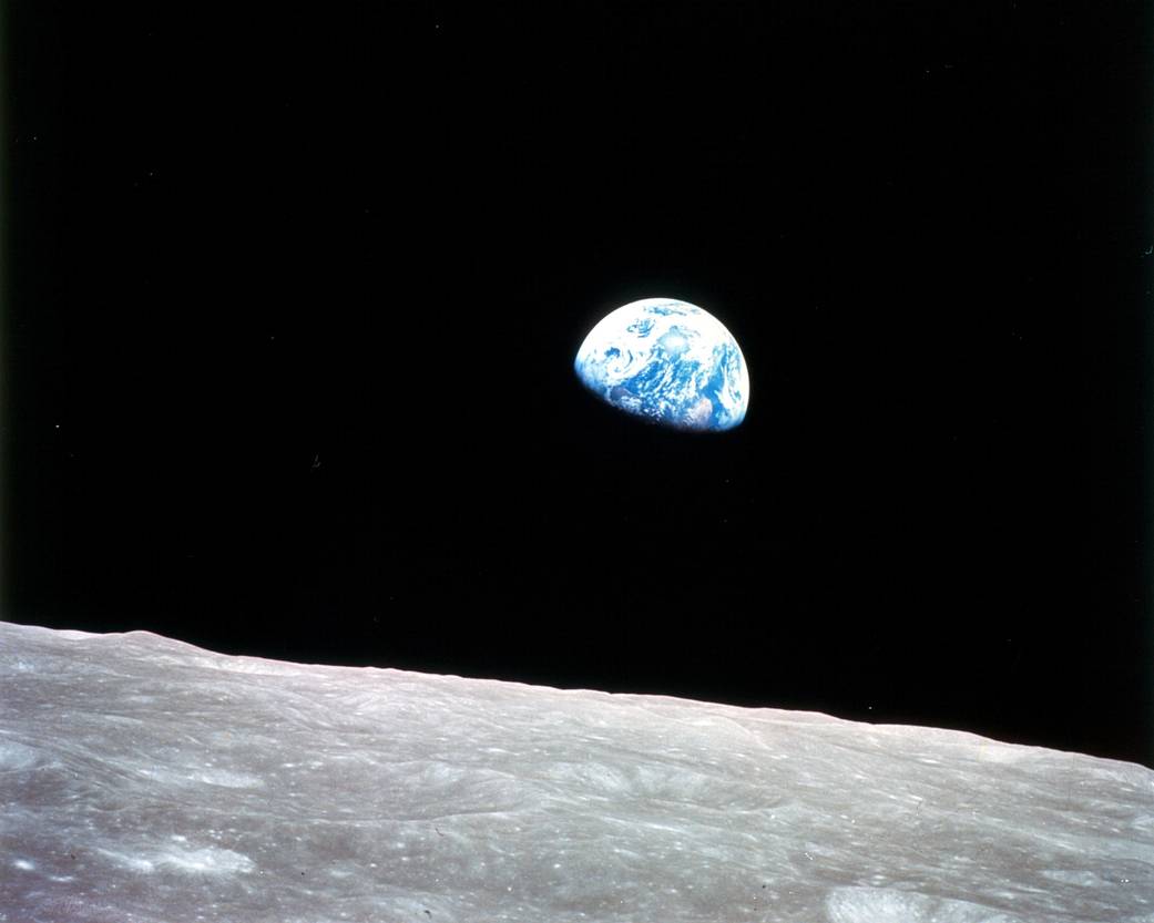 Blue marble: The home planet as seen from lunar orbit, Christmas Eve, 1968