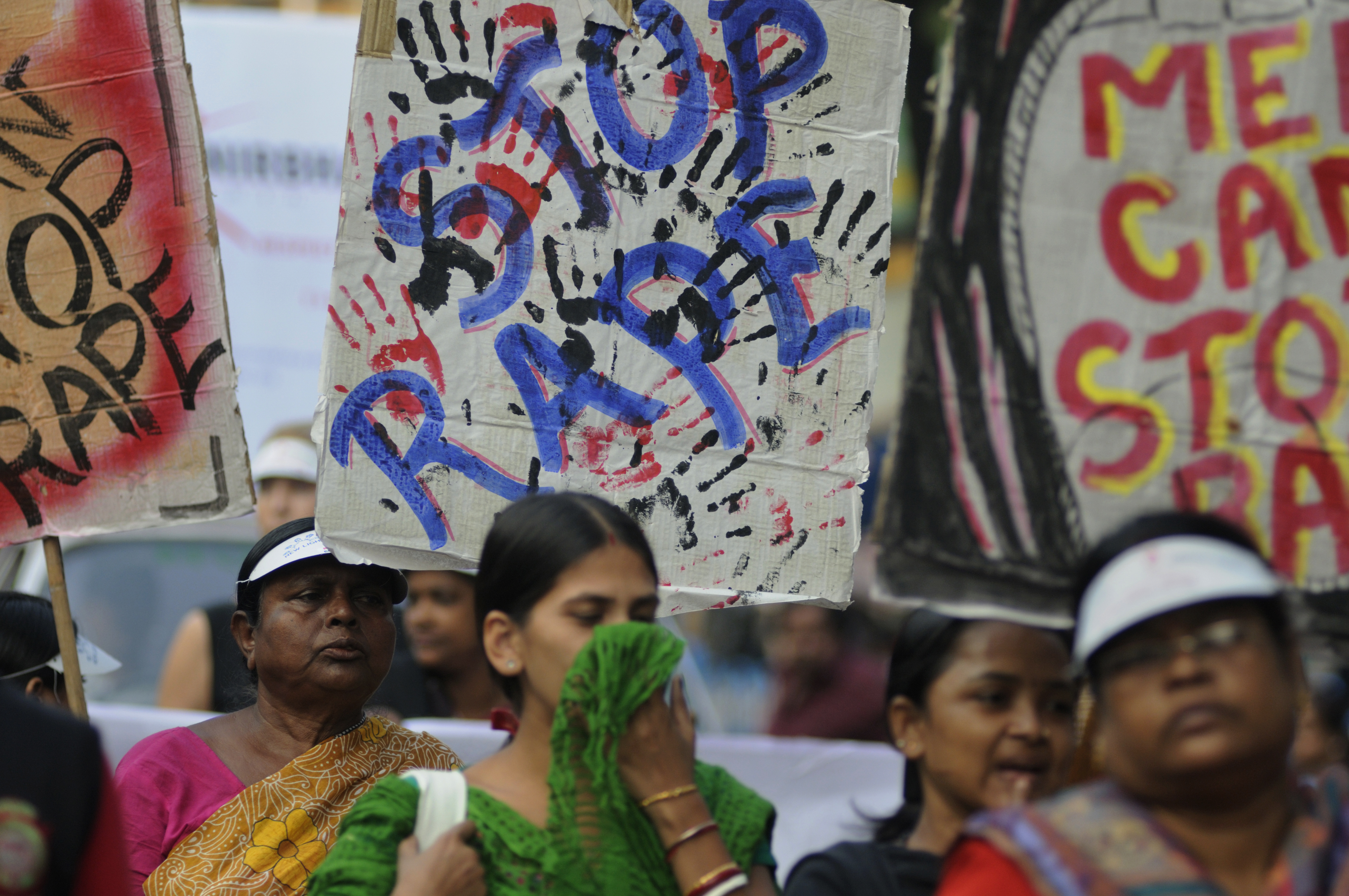 On 16 December 2012 in New Delhi, a 23-year-old female physiotherapy intern was beaten and gang raped in a private bus. (Arindam Shivaani—NurPhoto via Getty Images)