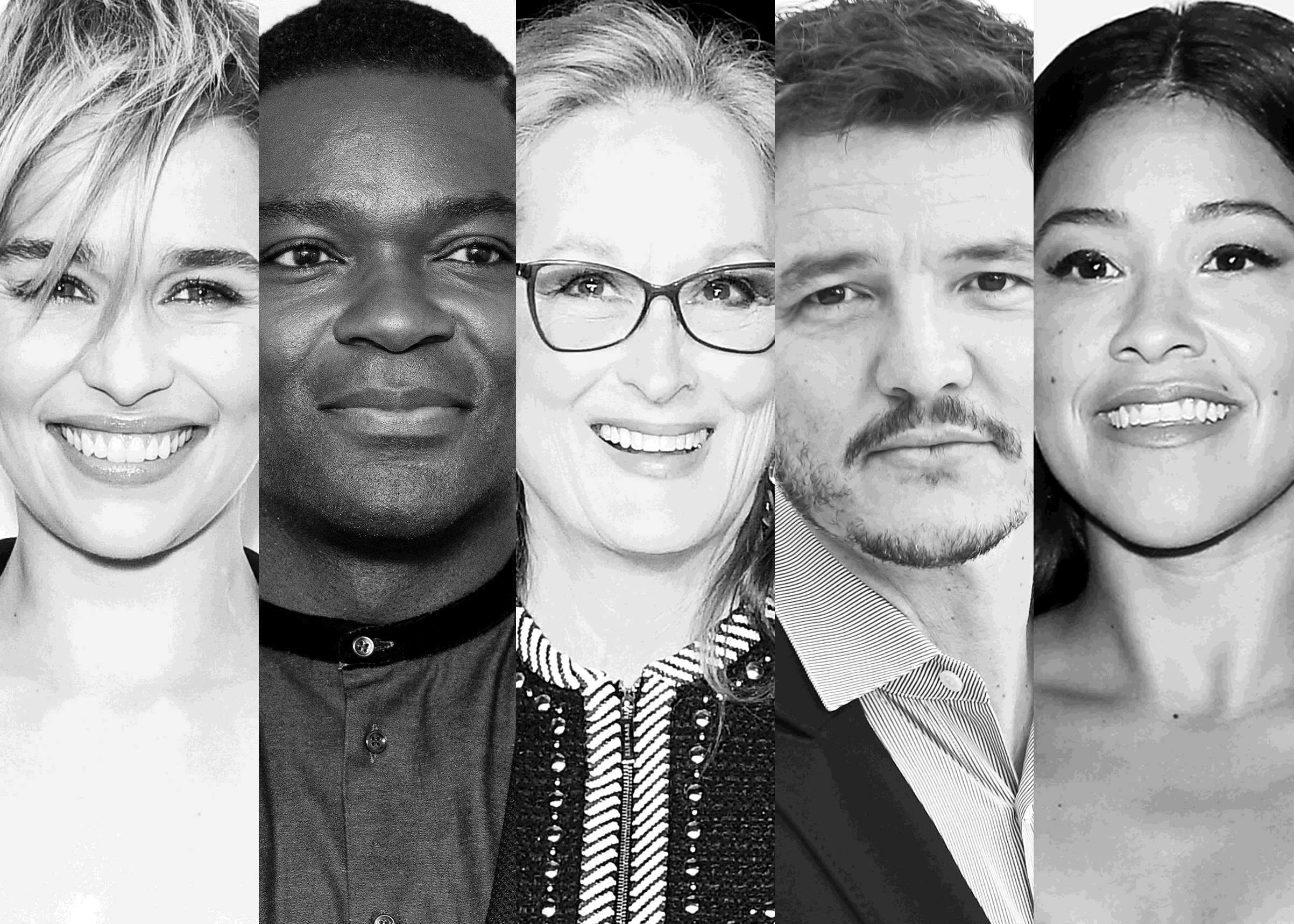 Emilia Clarke, David Oyelowo, Meryl Streep, Pedro Pascal and Gina Rodriguez. (Getty Images (5))