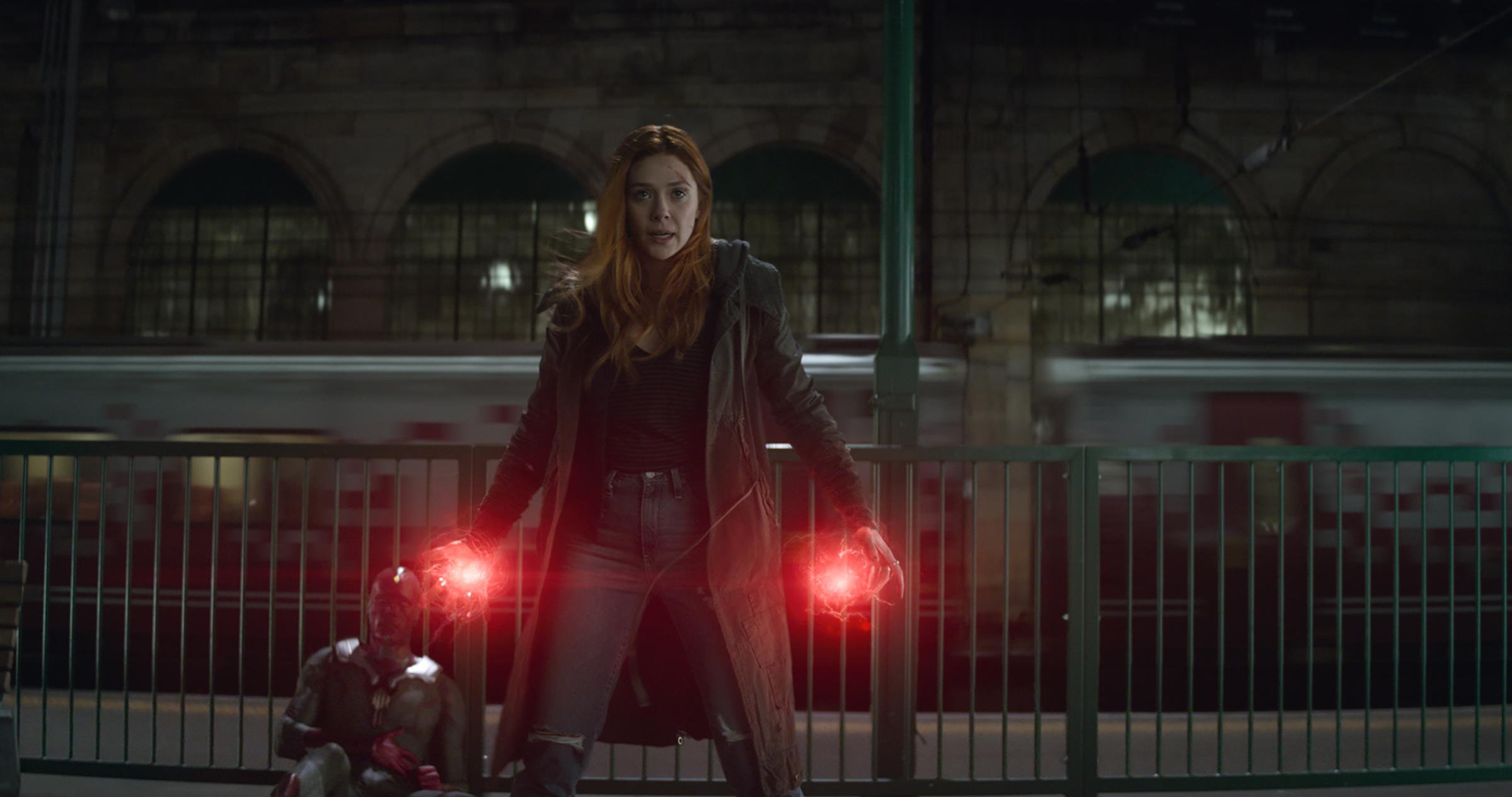 Elizabeth Olsen as Scarlet Witch in "Avengers: Infinity War"