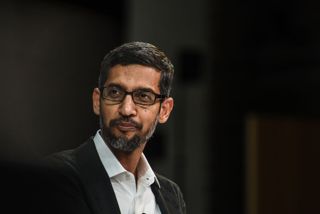 Sundar Pichai, C.E.O., Google Inc. speaks at the New York Times DealBook conference on November 1, 2018 in New York City. (Stephanie Keith&mdash;Getty Images)