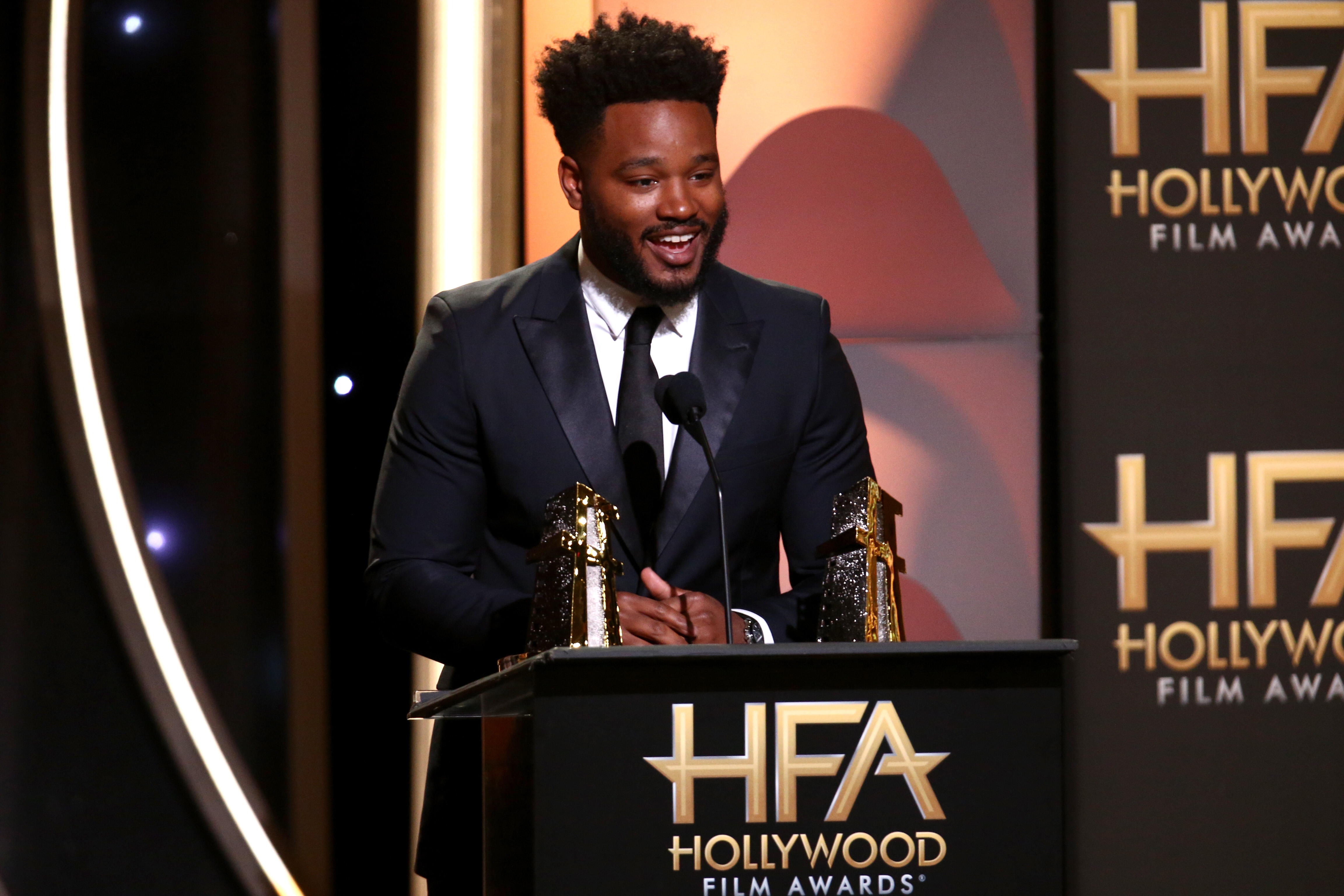 Ryan Coogler accepts the Hollywood Film Award for "Black Panther" onstage during the 22nd Annual Hollywood Film Awards at The Beverly Hilton Hotel on November 4, 2018 in Beverly Hills, California. (Tommaso Boddi—Getty Images)