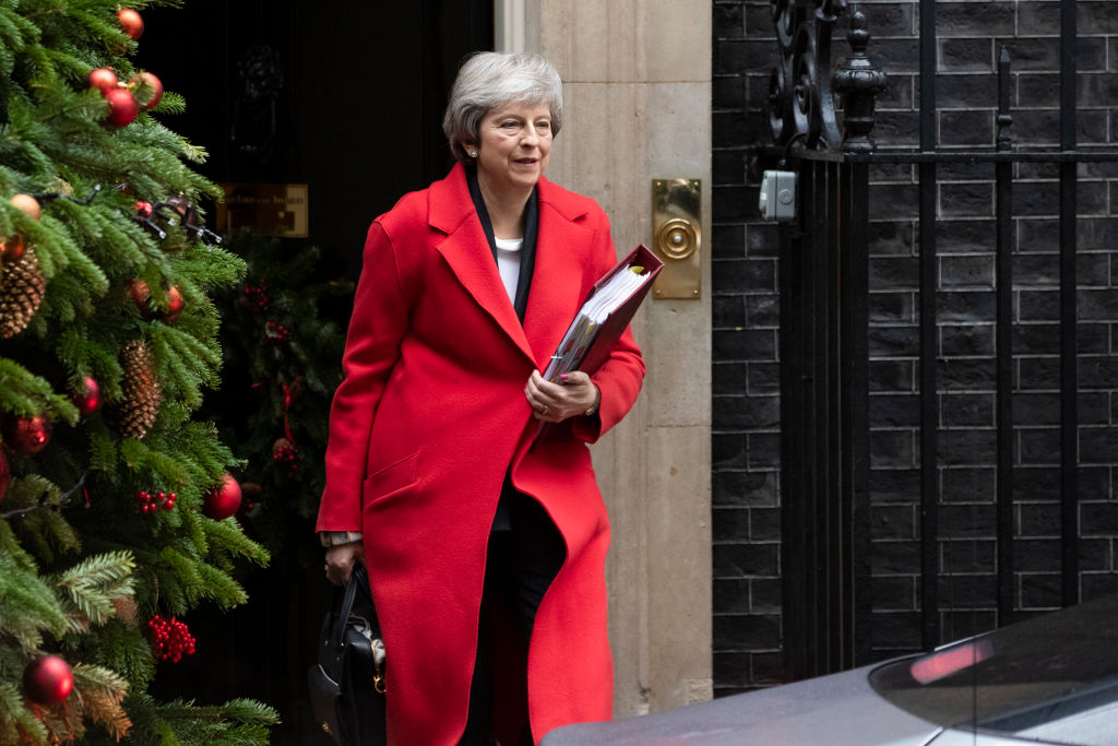 British Prime Minister Theresa May leaves number 10 Downing Street on December 5, 2018 in London, England. (Dan Kitwood—Getty Images)