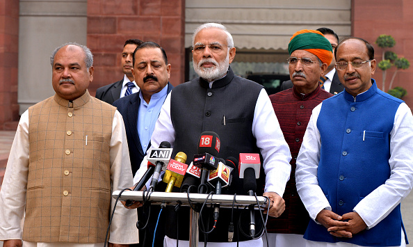 Indian PM Narendra Modi accepted his Bharatiya Janata Party's defeat in the just-concluded assembly elections in five states. Dec. 12, 2018. (Xinhua News Agency/Getty Images)