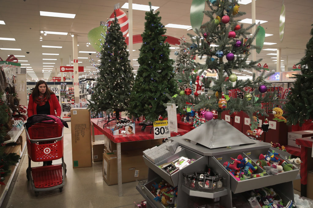 Christmas items for sale at a Target store in Chicago, Illinois. (Scott Olson—Getty Images)