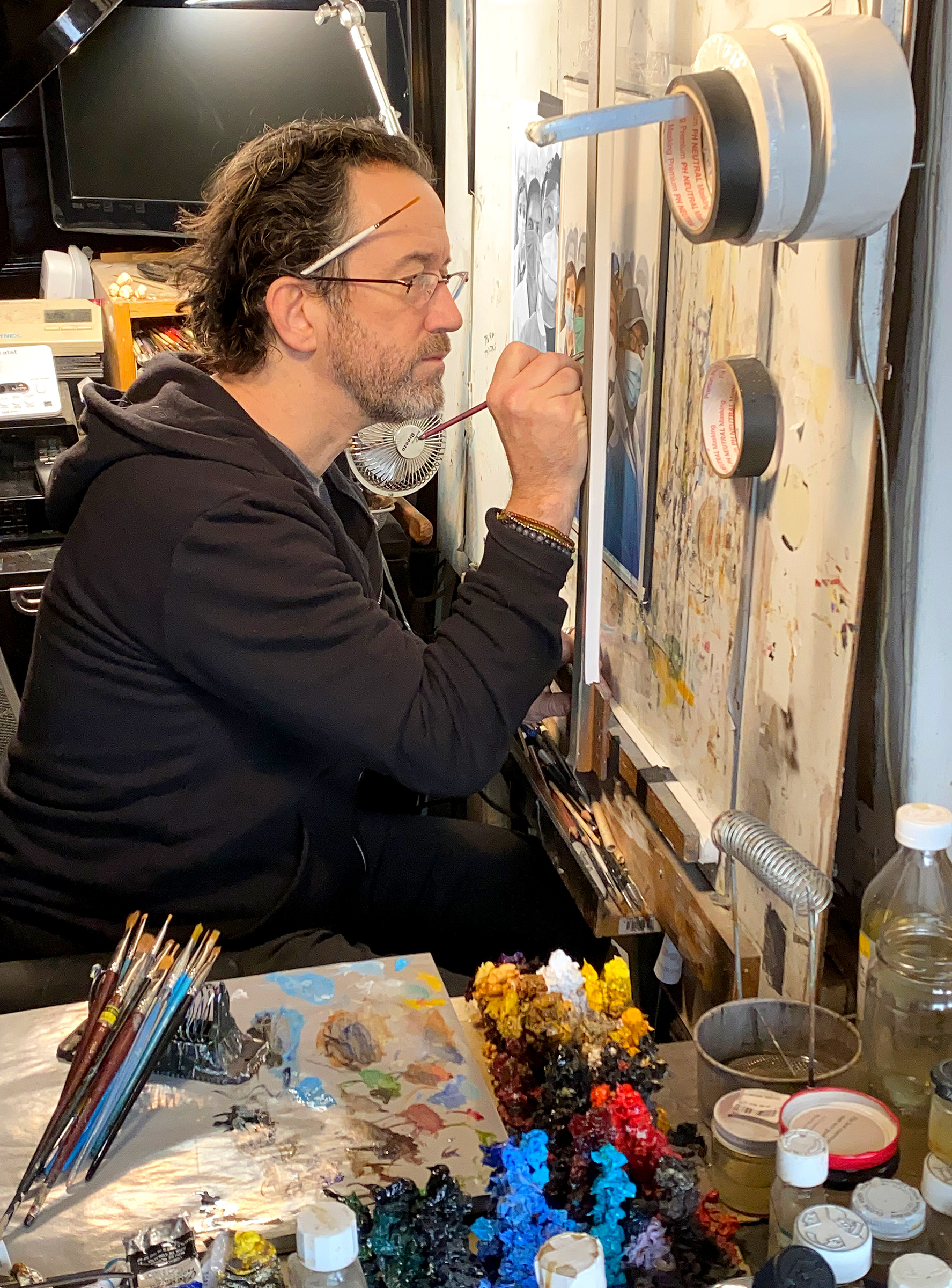 Tim O’Brien in his New York studio. (Courtesy Tim O’Brien)