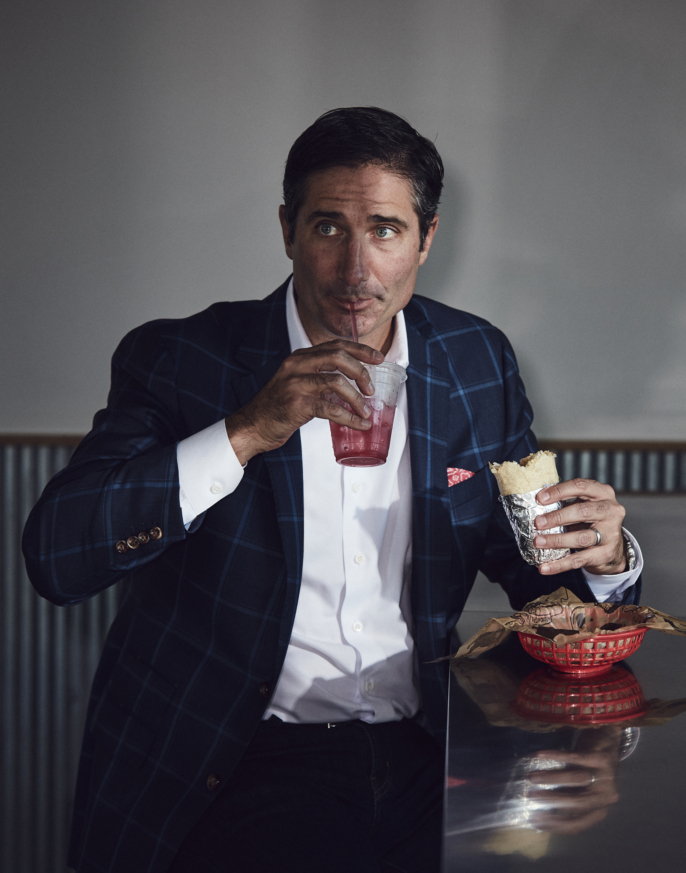 CEO Brian Niccol lunches at a Chipotle near the company’s new headquarters in Newport Beach, Calif. Niccol previously held the top post at Taco Bell. (Shaughn and John for TIME)