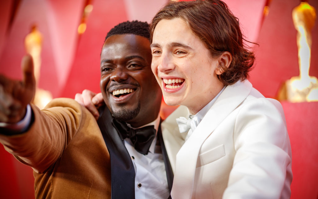Daniel Kaluuya (L) and Timothee Chalamet attend the 90th Annual Academy Awards at Hollywood &amp; Highland Center on March 4, 2018 in Hollywood, California. (Christopher Polk—Getty Images)