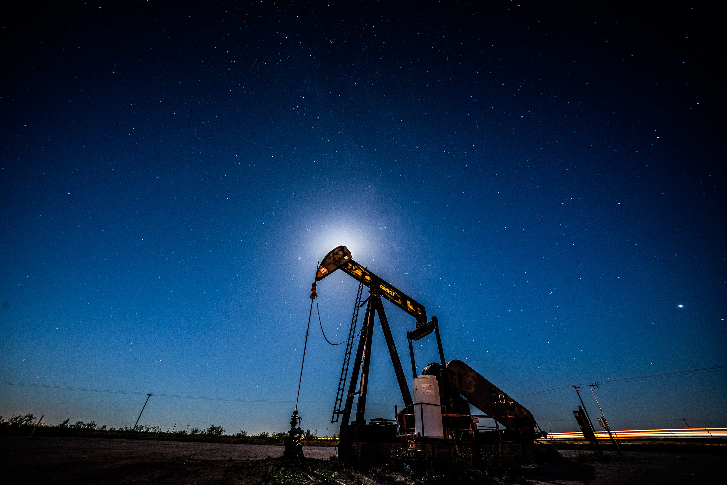 An oil pump churns in Midland, Texas, the heart of the Permian Basin oil boom (Benjamin Lowy—Getty Images)