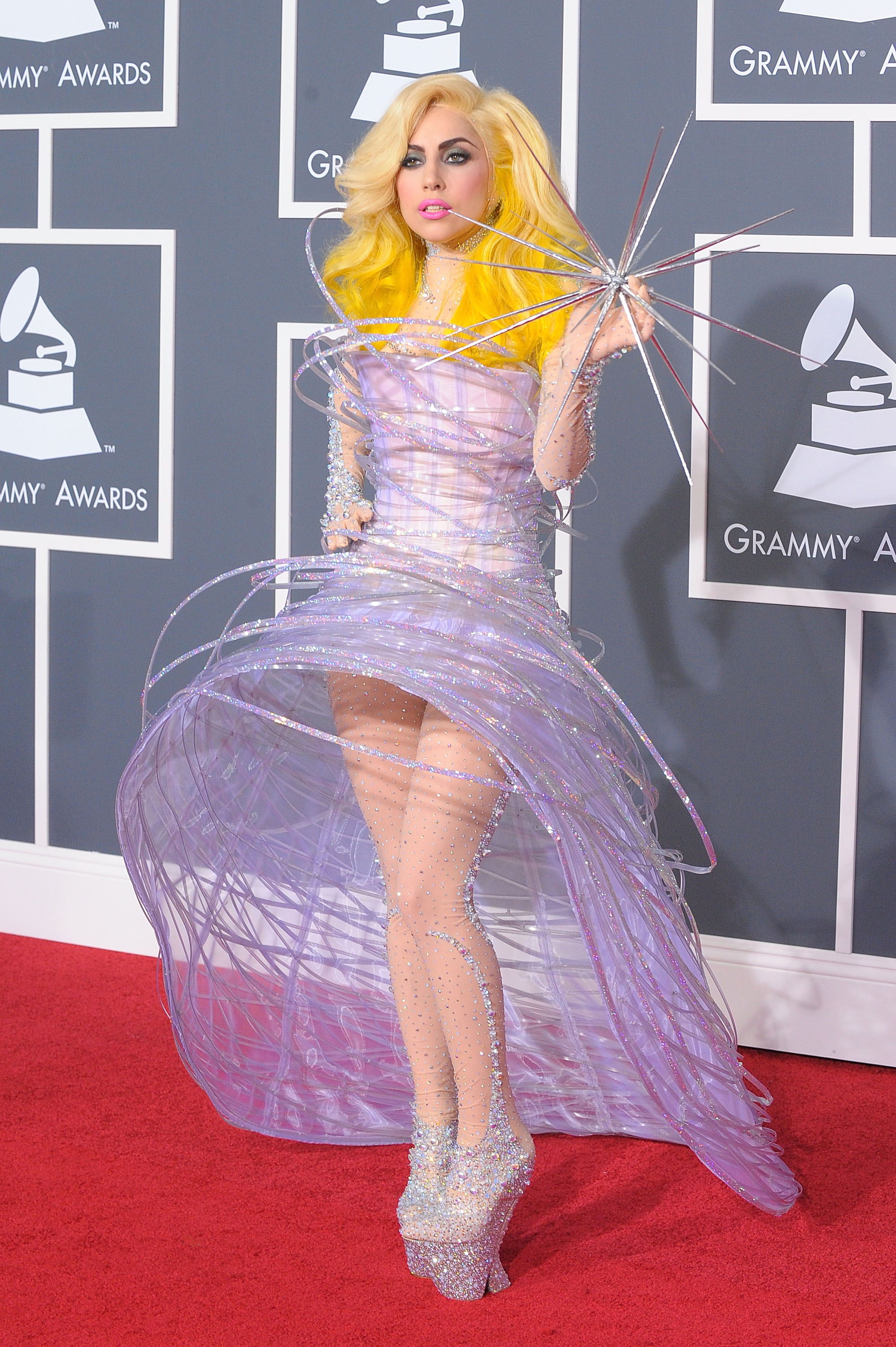 LOS ANGELES, CA - JANUARY 31:  Musician Lady Gaga arrives at the 52nd Annual GRAMMY Awards held at Staples Center on January 31, 2010 in Los Angeles, California.  (Photo by Jason Merritt/Getty Images) (Jason Merritt—Getty Images)