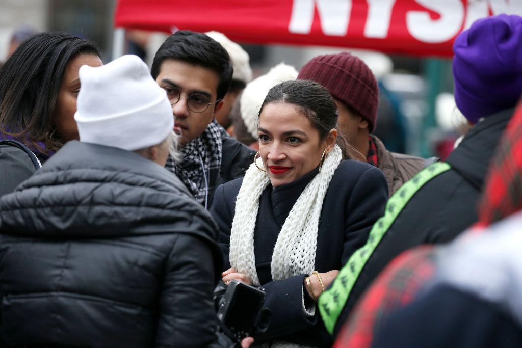 Member of the U.S. House of Representatives from New York's 14th district Alexandria Ocasio-Cortez attends Women's March 2019  on January 19, 2019 in New York City. (Member of the U.S. House of Representatives from New York's 14th district Alexandria Ocasio-Cortez attends Women's March 2019  on January 19, 2019 in New York City.)