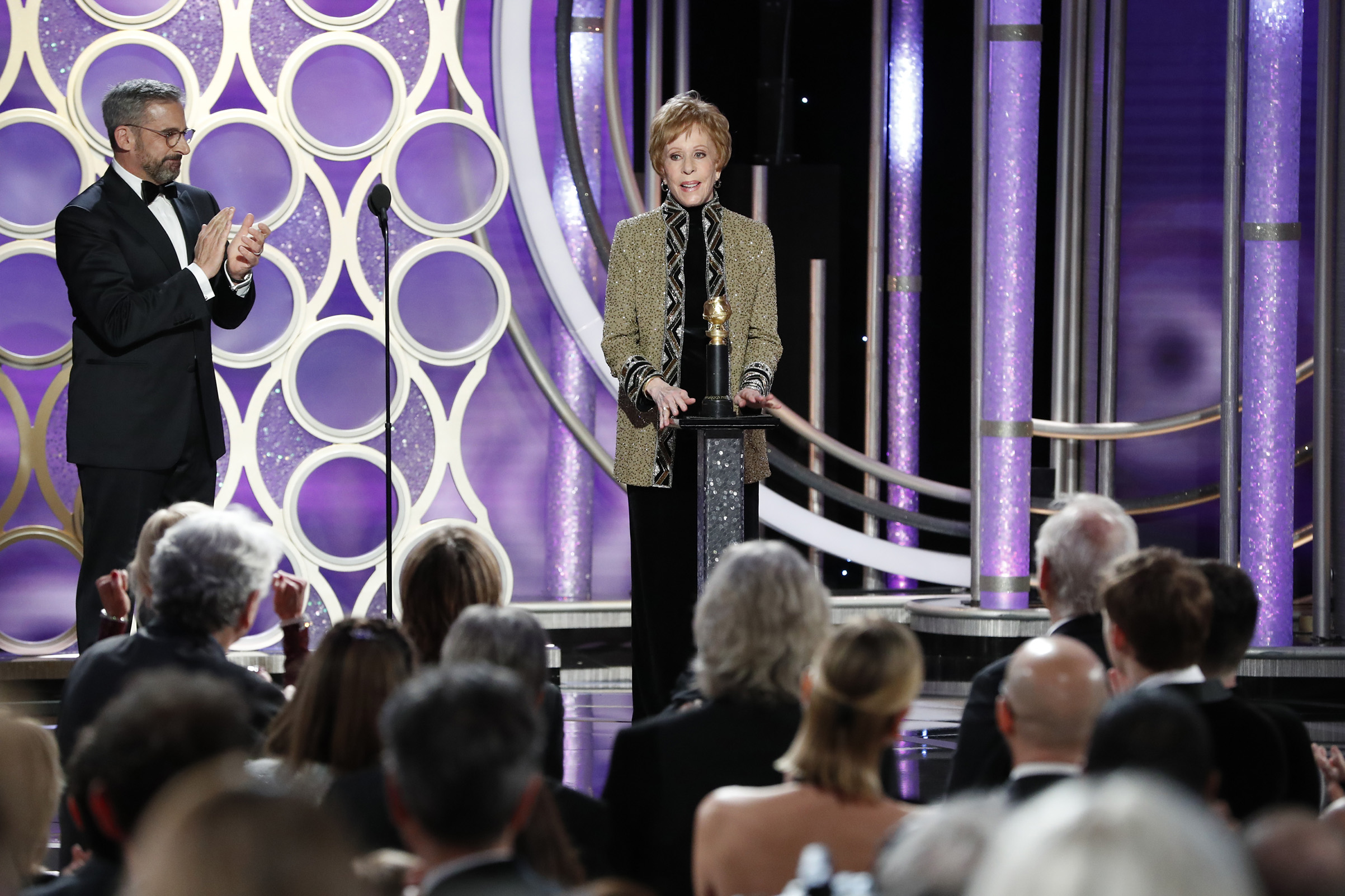 Carol Burnett accepts the Carol Burnett TV Achievement Award onstage during the 76th Annual Golden Globe Awards. (NBCUniversal/Getty Images)