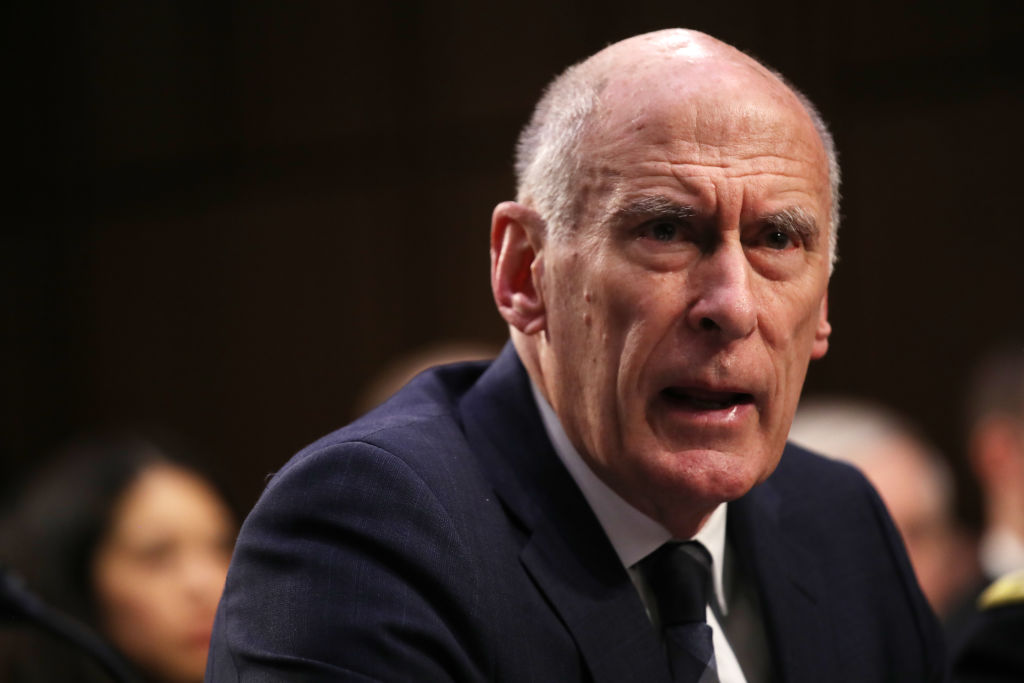 Daniel Coats, director of National Intelligence, arrives for a Senate (Select) Intelligence Committee’s hearing on worldwide threats on January 29, 2019 in Washington DC. (Win McNamee—Getty Images)