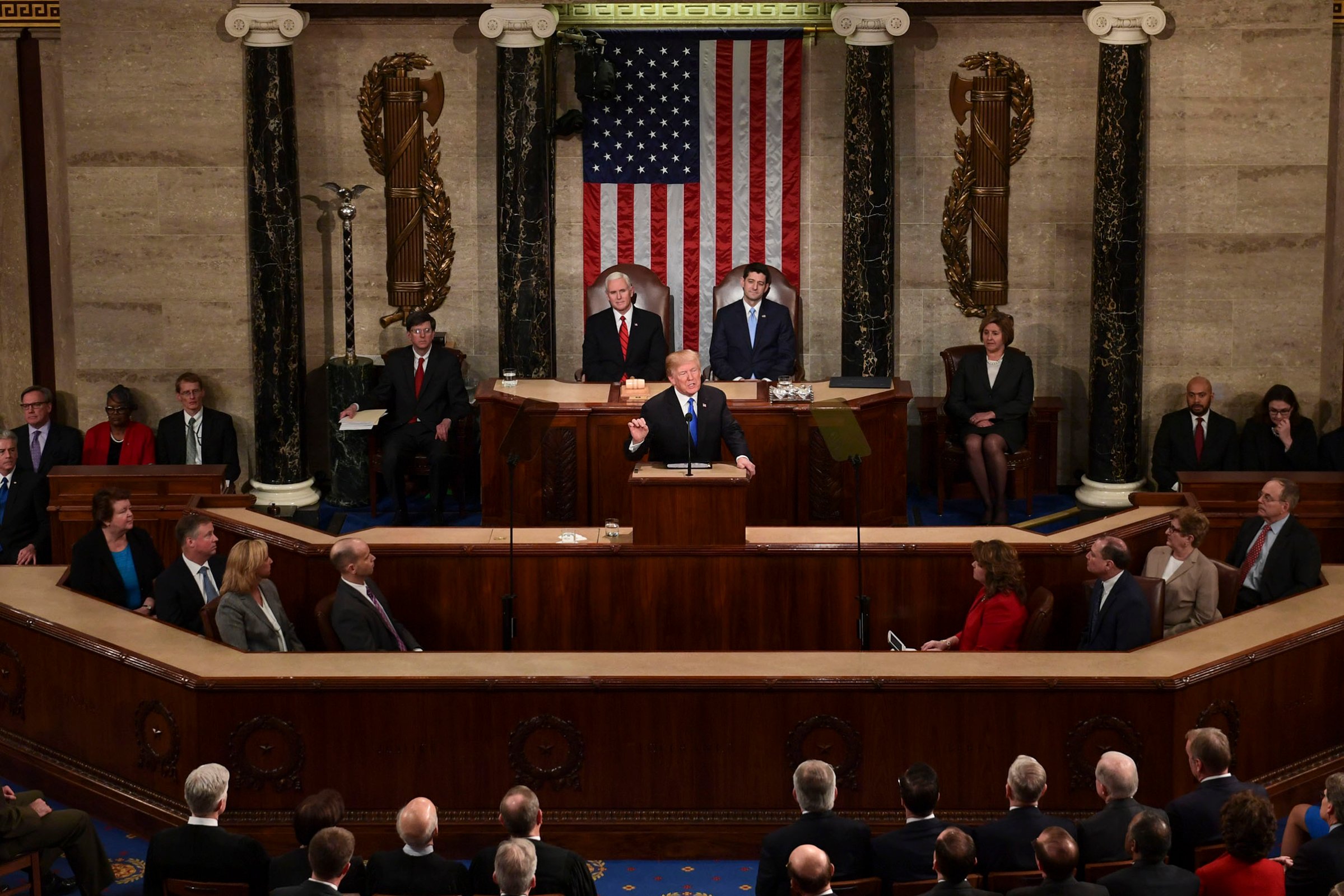 President Donald Trump delivers his State of the Union address in 2018