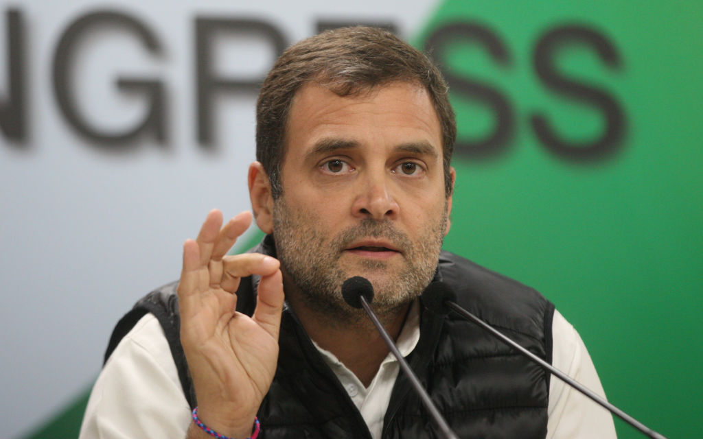 Rahul Gandhi, President of the Indian National Congress during a press conference