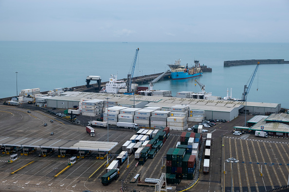 Delays at Dover port, on the south coast, could lead to shortages of goods in British shops. (Andrew Aitchison—In Pictures via Getty Images)