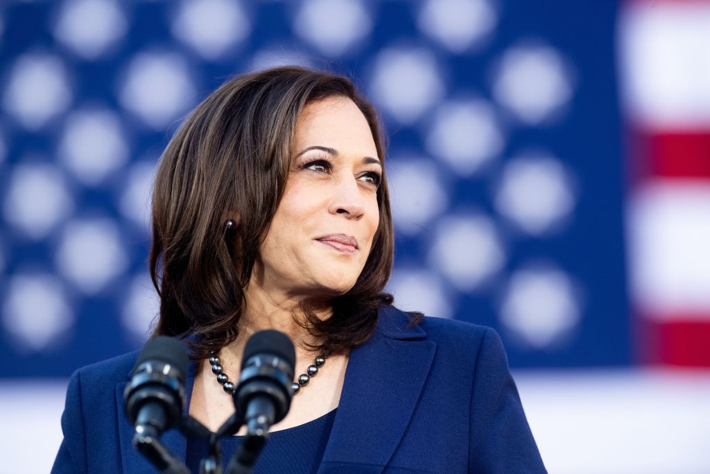 California Senator Kamala Harris speaks during a rally launching her presidential campaign on Jan. 27, 2019 in Oakland, California. (Noah Berger—AFP/Getty Images)