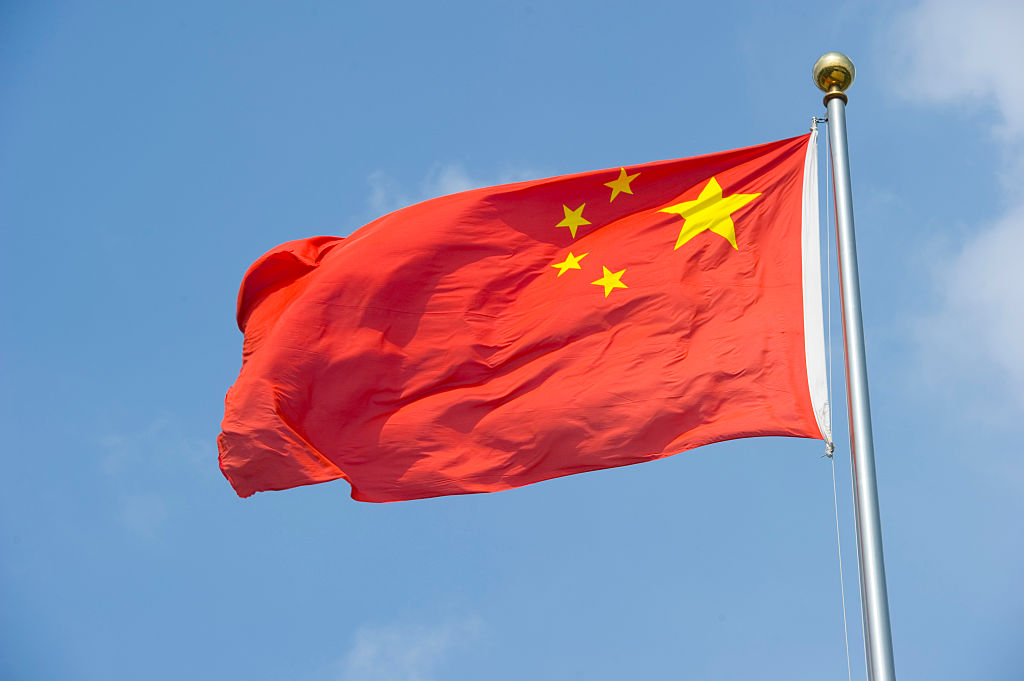 The Chinese flag. China hit back against a new U.S. advisory that warns citizens to "exercise increased caution” there when traveling. (Lucas Schifres&mdash;Getty Images)