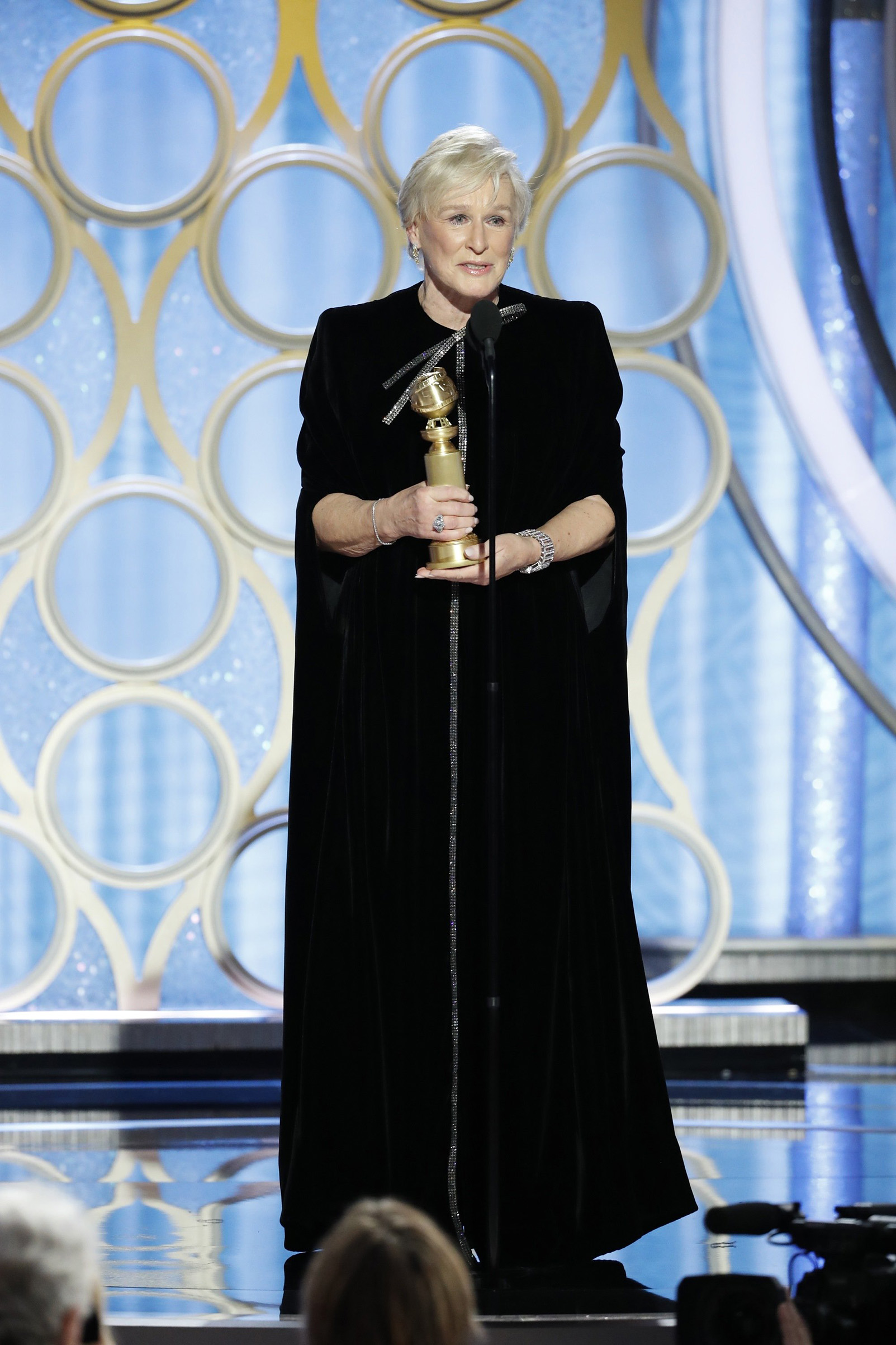 Glenn Close, winner of Best Actress - Motion Picture, Drama, accepts her award during the 76th Annual Golden Globe Awards. (Reuters)