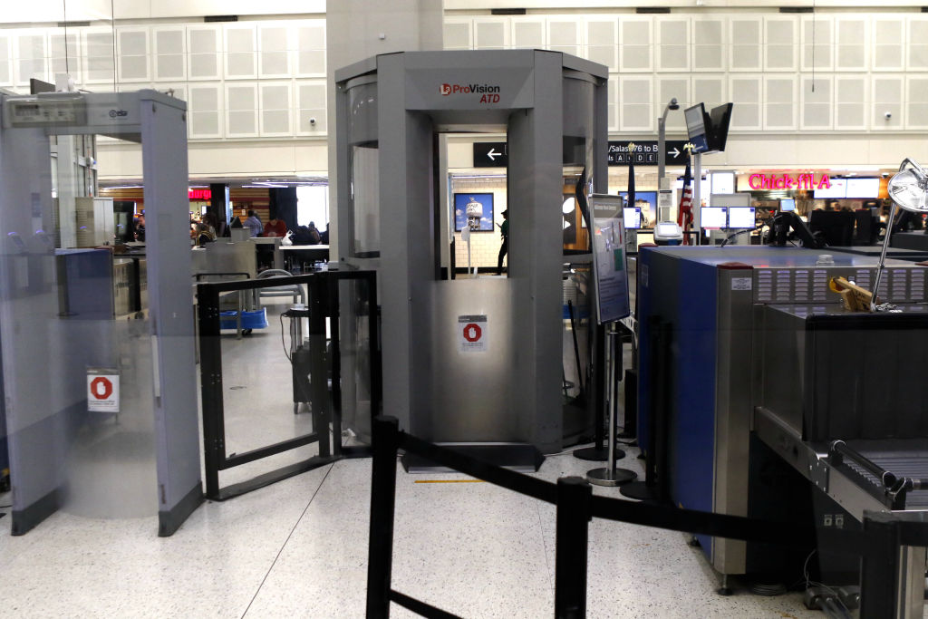Closed TSA check point in Terminal B at Houston's George Bush Intercontinental Airport