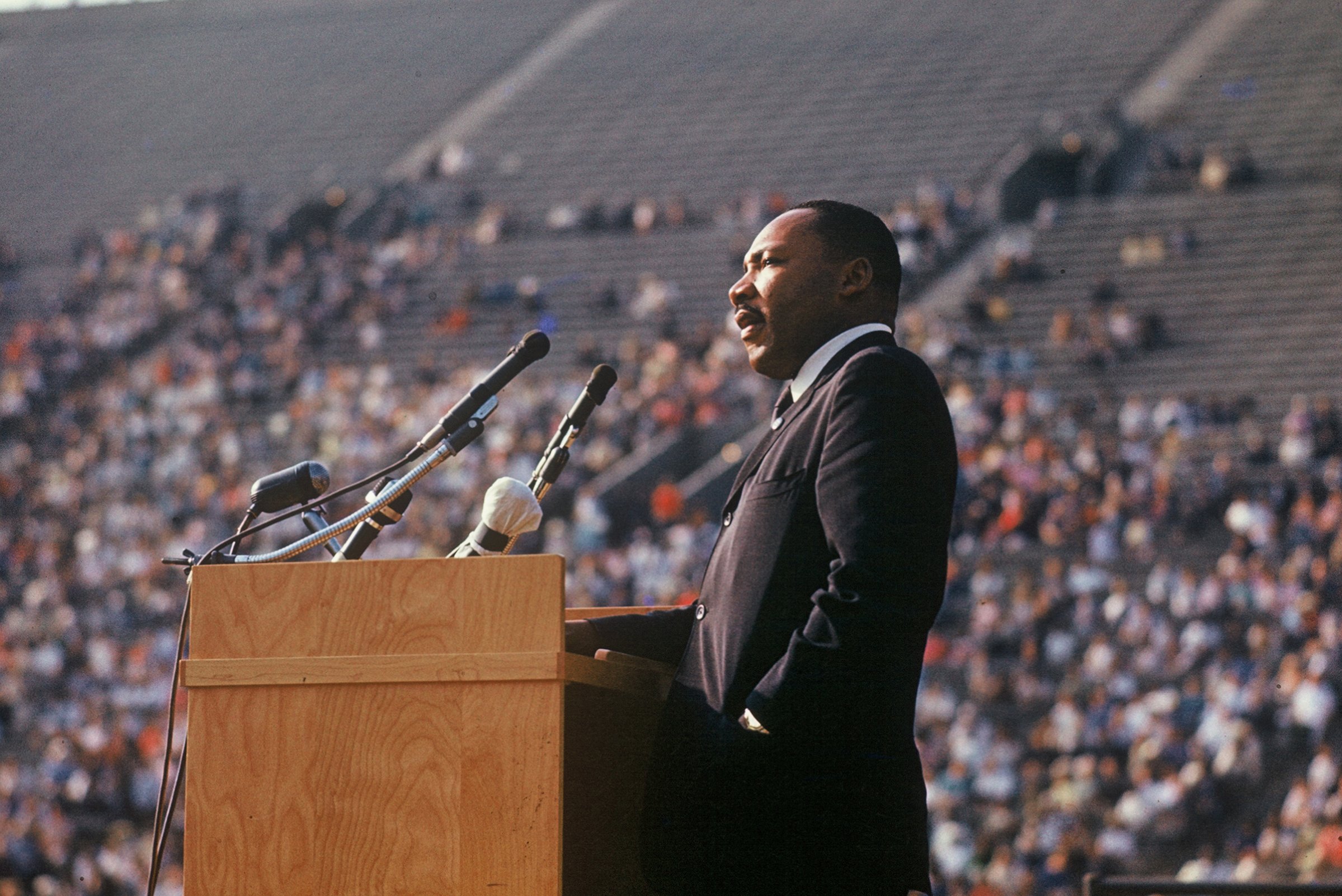 Martin Luther King Jr. speech in Los Angeles, 1964.