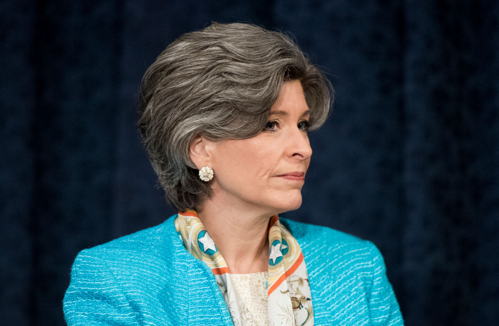 Republican Iowa Sen. Joni Ernst arrives for the confirmation hearing of Andrew Wheeler to be administrator of the Environmental Protection Agency in the Senate Environment and Public Works Committee on Jan. 16, 2019 in Washington D.C. On Jan. 24, 2019 revealed to Bloomberg News that she was raped in college and physically abused by her husband. (Bill Clark—CQ-Roll Call, Inc.)