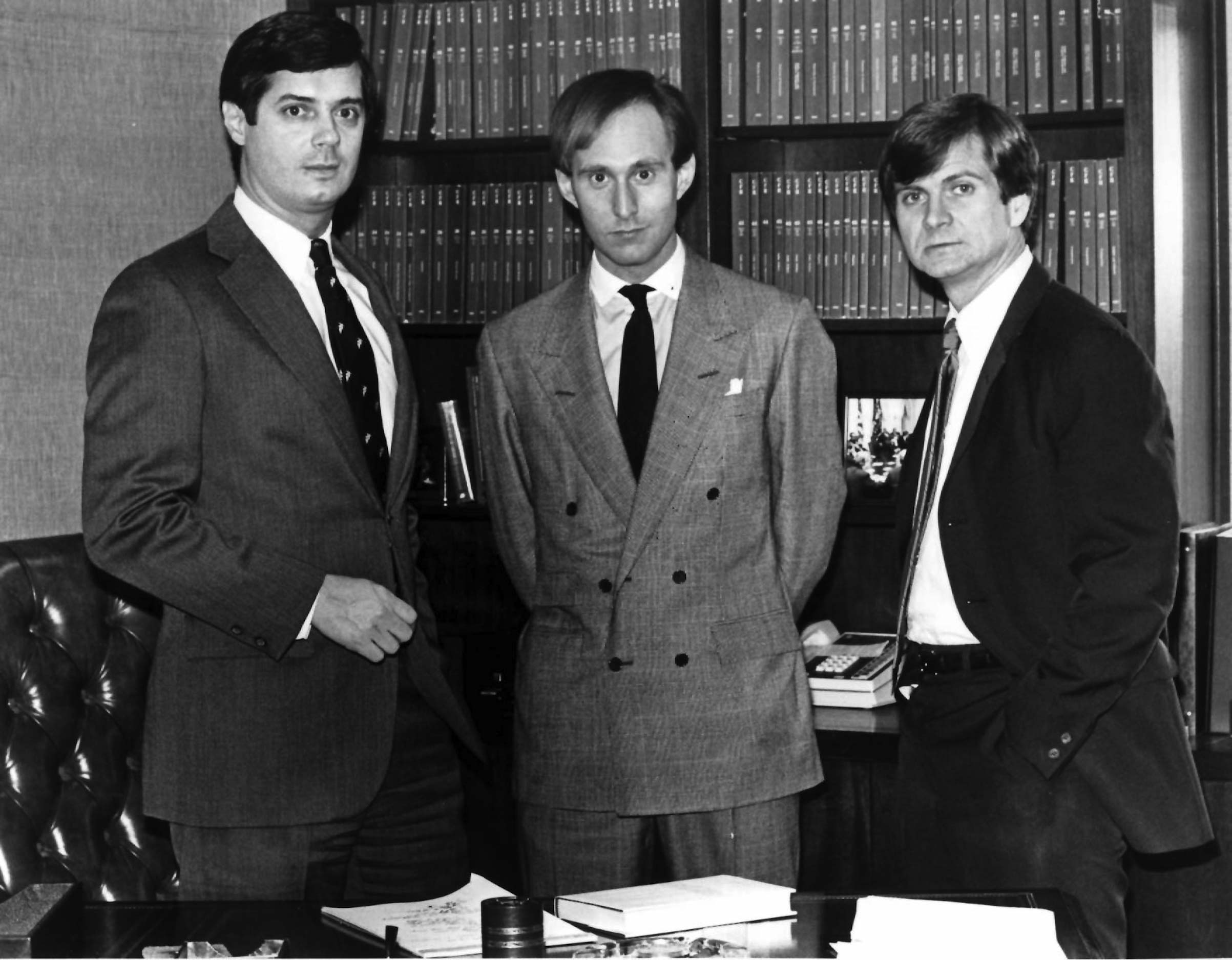 Paul Manafort, Roger Stone and Lee Atwater on March 21, 1985. (Harry Naltchayan—The Washington Post/Getty Images)