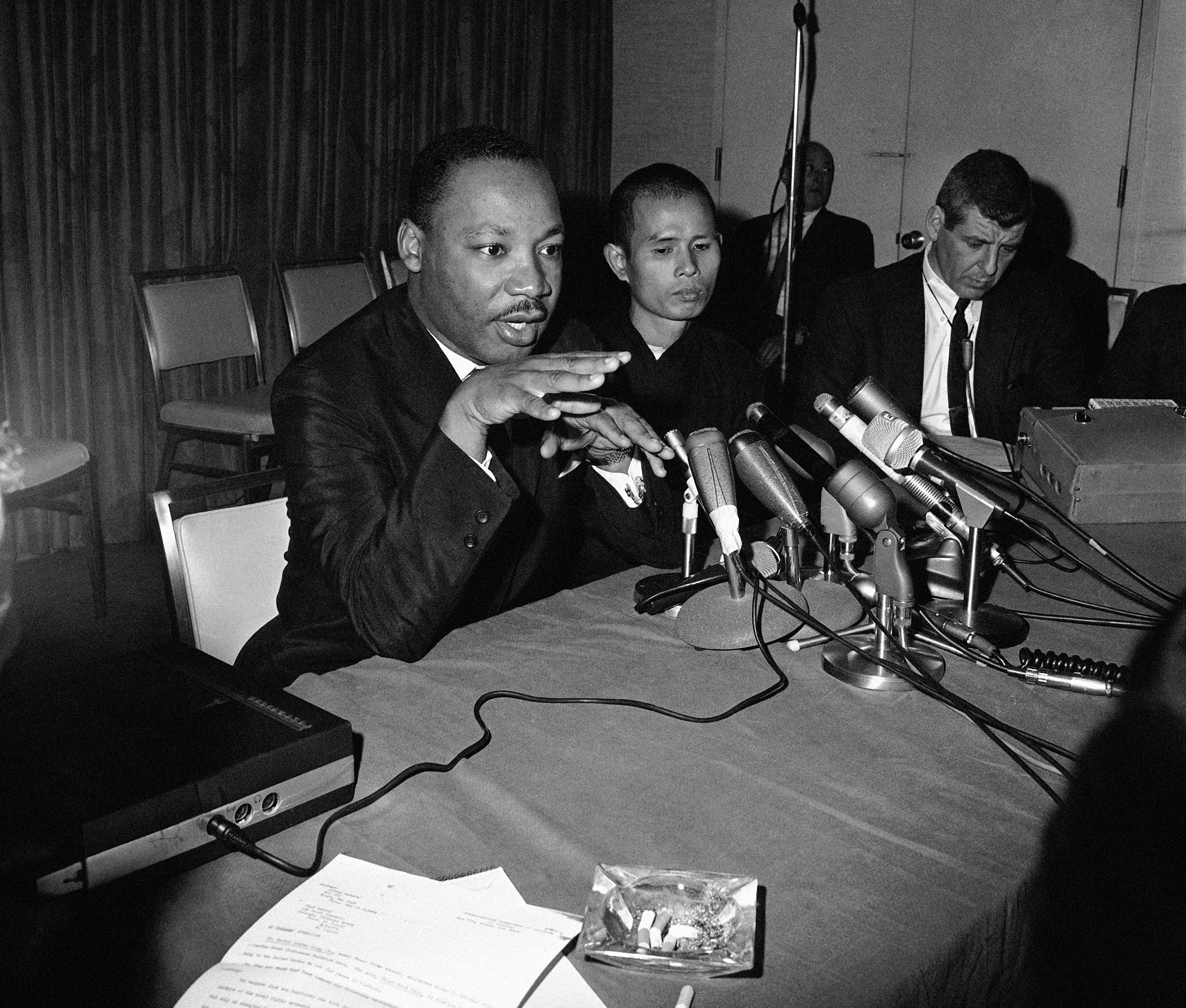In 1967, Martin Luther King Jr. urged the Nobel Prize committee to honor “this gentle monk from Vietnam” (Edward Kitch—AP)