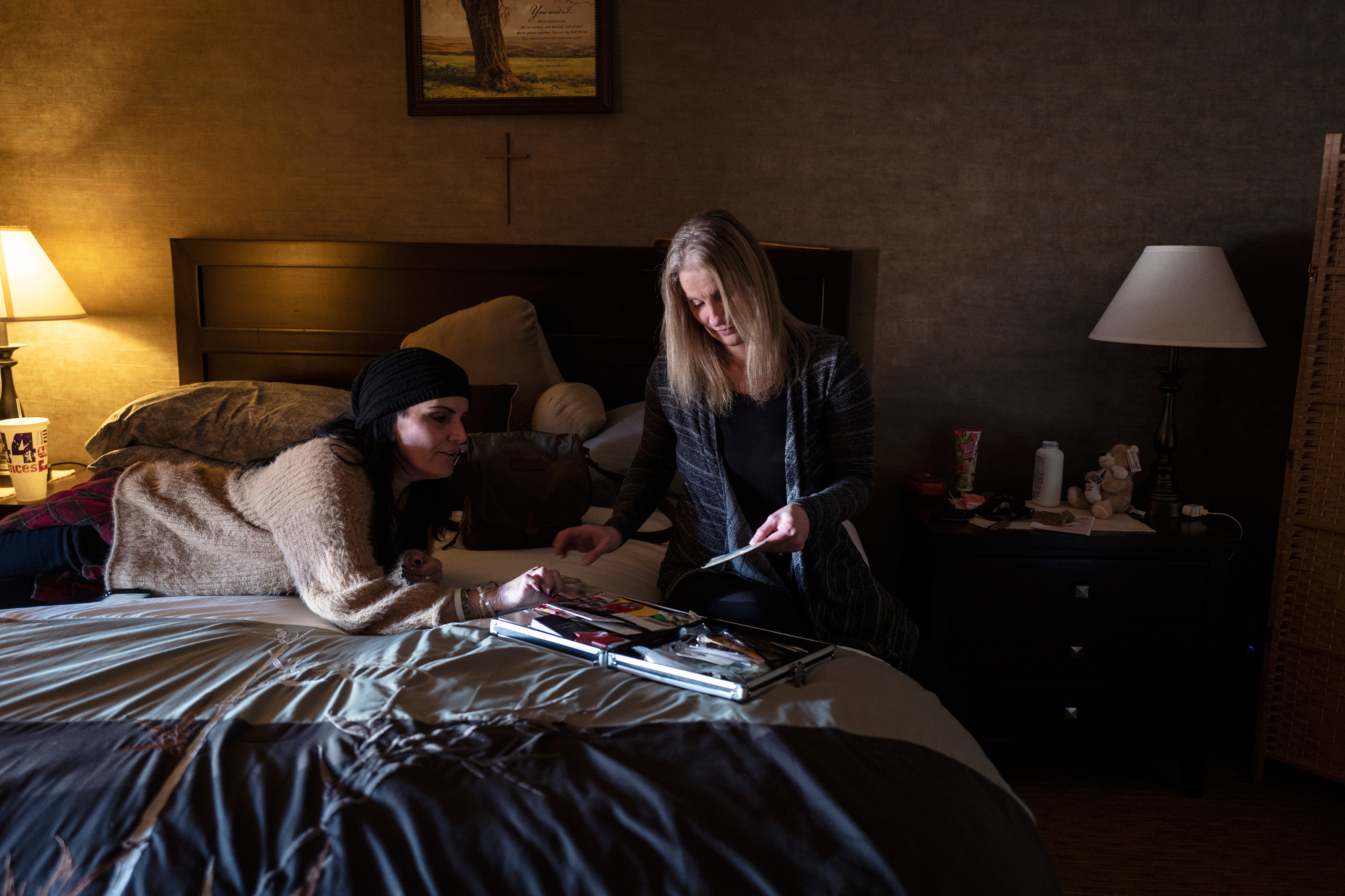 Sex-trafficking survivor Danielle Knoblauch shows Lazenko the contents of her Hope Chest at her home in North Dakota, April 25, 2018 (Lynsey Addario for TIME)