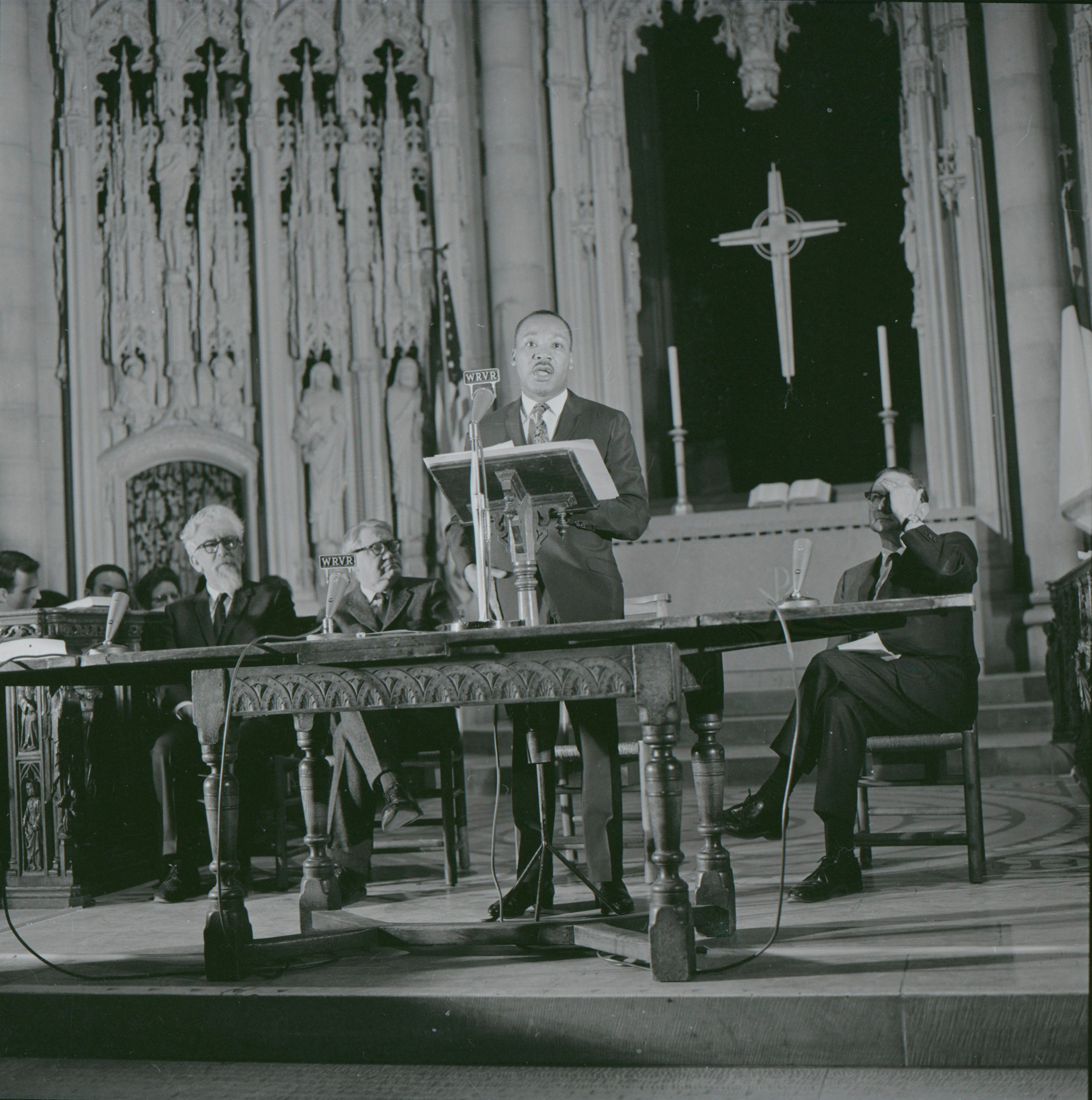 King delivering his speech “Beyond Vietnam” at New York City’s Riverside Church in 1967
