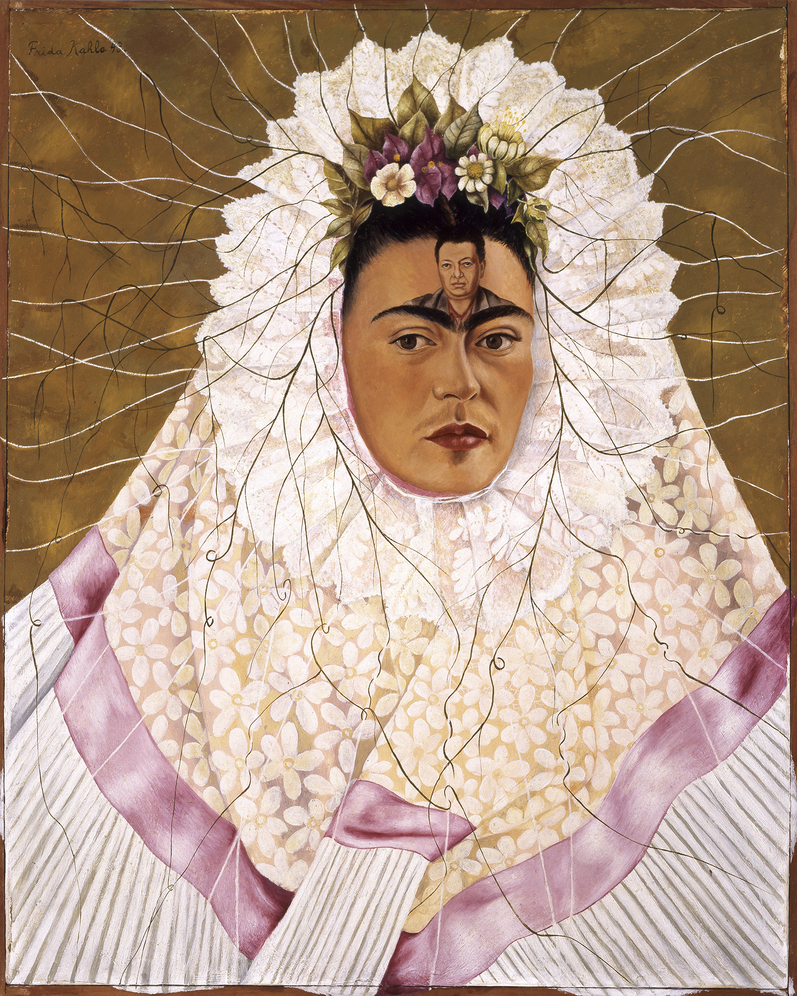 The Jacques and Natasha Gelman Collection of 20th Century Mexican Art and the Vergel Foundation. © 2019 Banco de México Diego Rivera Frida Kahlo Museums Trust, Mexico, D.F. / Artists Rights Society (ARS), New York (Frida Kahlo's <i>Self-Portrait as a Tehuana,/<i> 1943. The Jacques and Natasha Gelman Collection of 20th Century Mexican Art and the Vergel Foundation. © 2019 Banco de México Diego Rivera Frida Kahlo Museums Trust, Mexico, D.F. / Artists Rights Society (ARS), New York </i></i>)