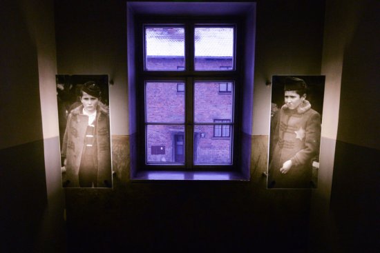 Images of the victims seen inside the museum at Auschwitz I