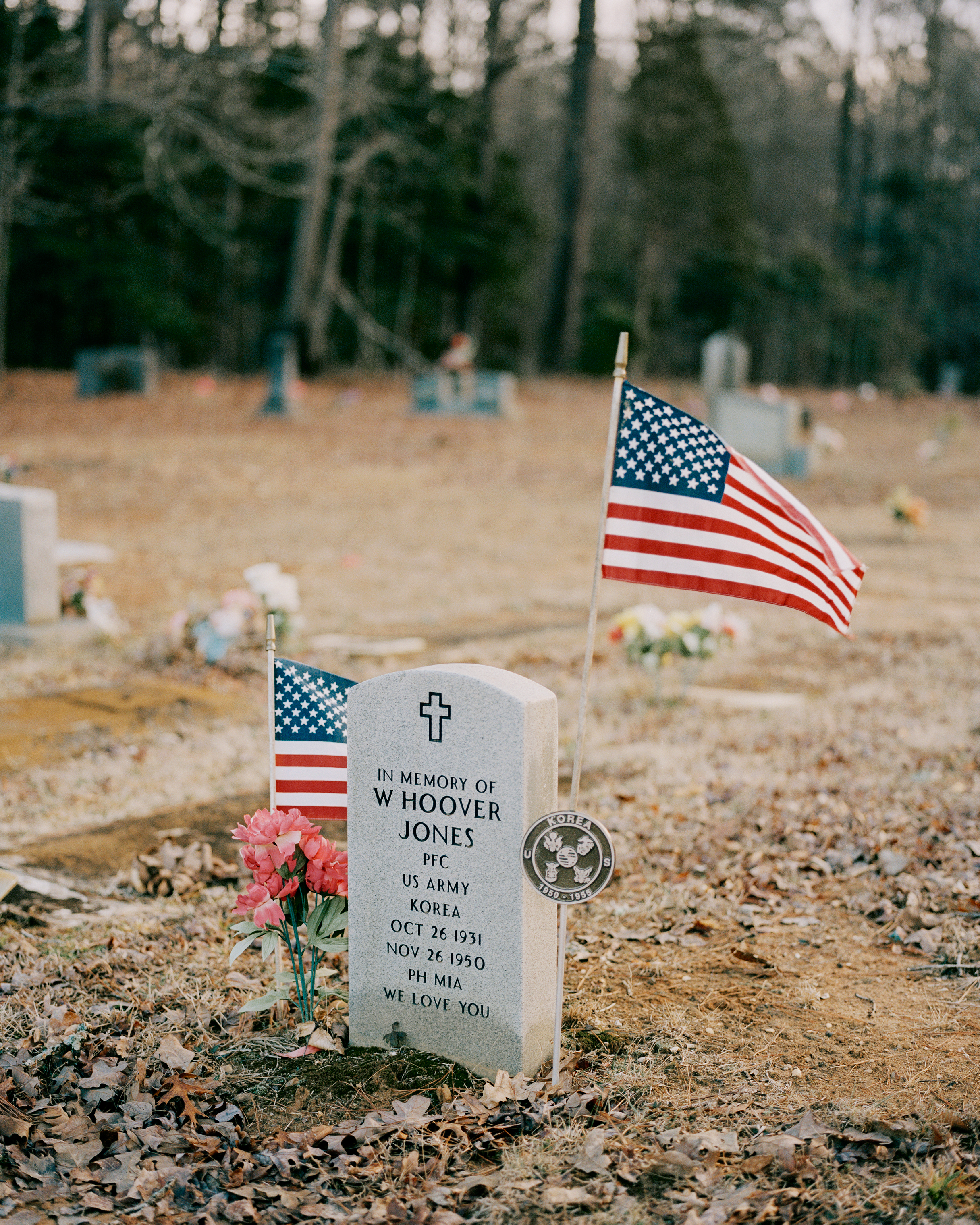 Hoover’s head stone in North Carolina, photographed in February; the grave below remains empty. (Benjamin Rasmussen for TIME)
