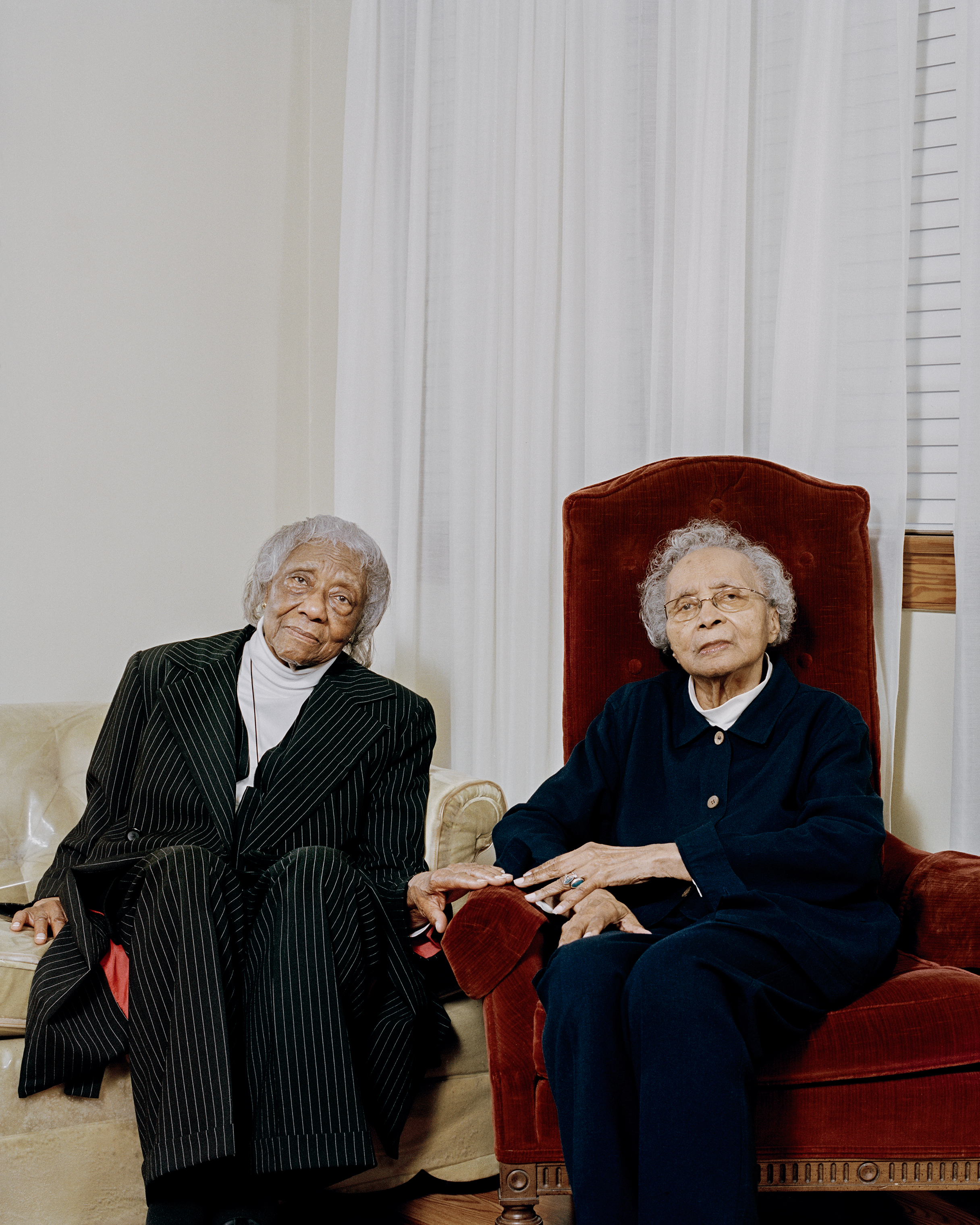 Two of Private Hoover Jones’ sisters, Ida Dickens, 92, and Elizabeth Jones Ohree, 95, in North Carolina in February. (Benjamin Rasmussen for TIME)