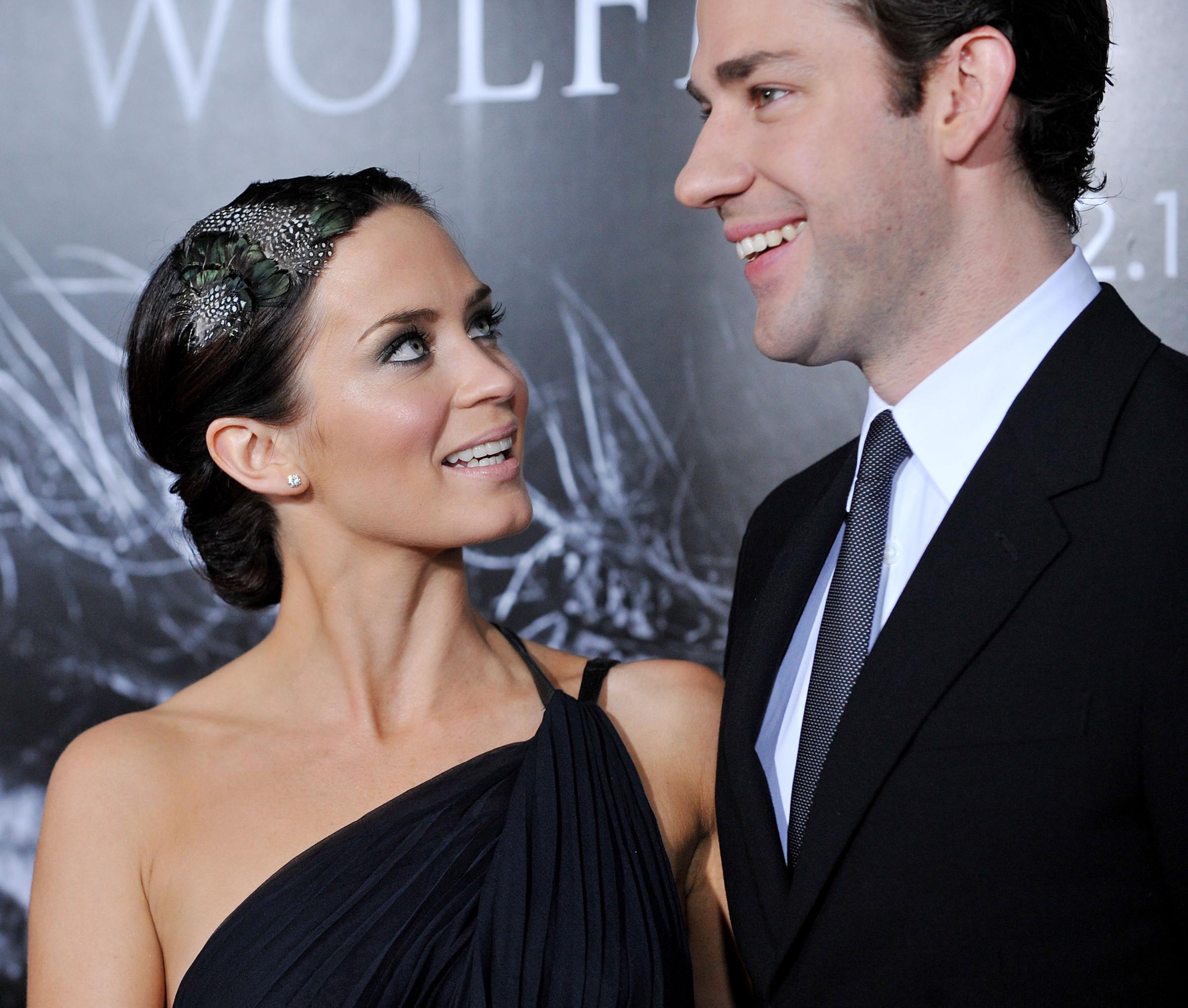Actress Emily Blunt and actor John Krasinski arrive at the Los Angeles Premiere "The Wolfman"