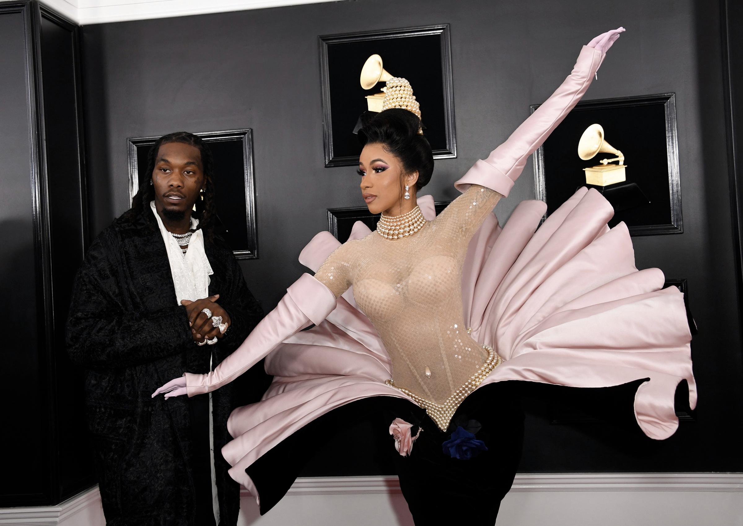 Rapper Cardi B and Offset arrive for the 61st Annual Grammy Awards