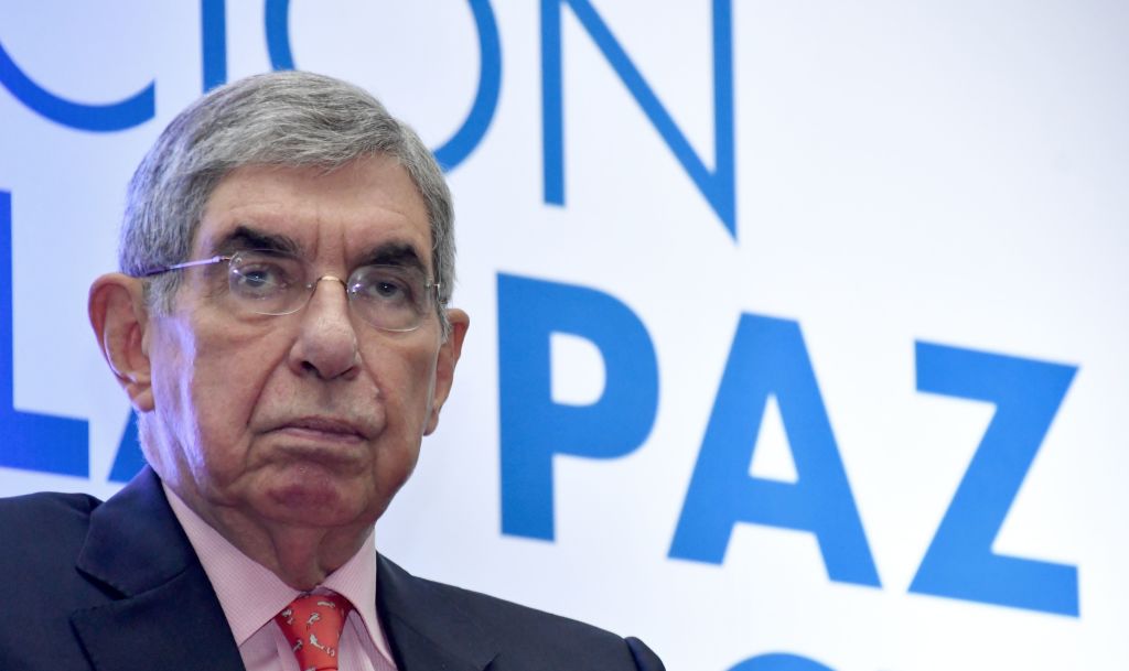 Former Costa Rican president and Nobel Peace Prize-winner Oscar Arias Sanchez, attends the closing ceremony of the Commemoration for the 30 years of the Central American Peace Accord, 