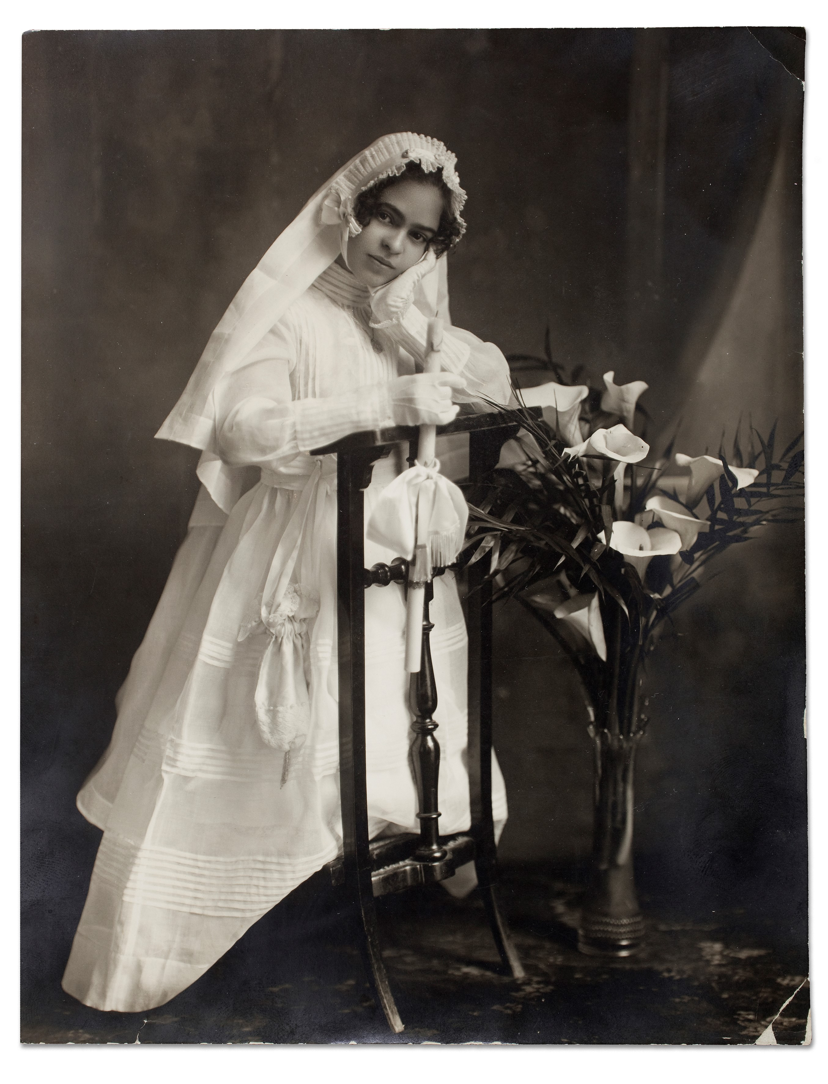 Frida when she received her First Communion. (Frida Kahlo &amp; Diego Rivera Archives. Bank of Mexico, Fiduciary in the Diego Rivera and Frida Kahlo Museum Trust)