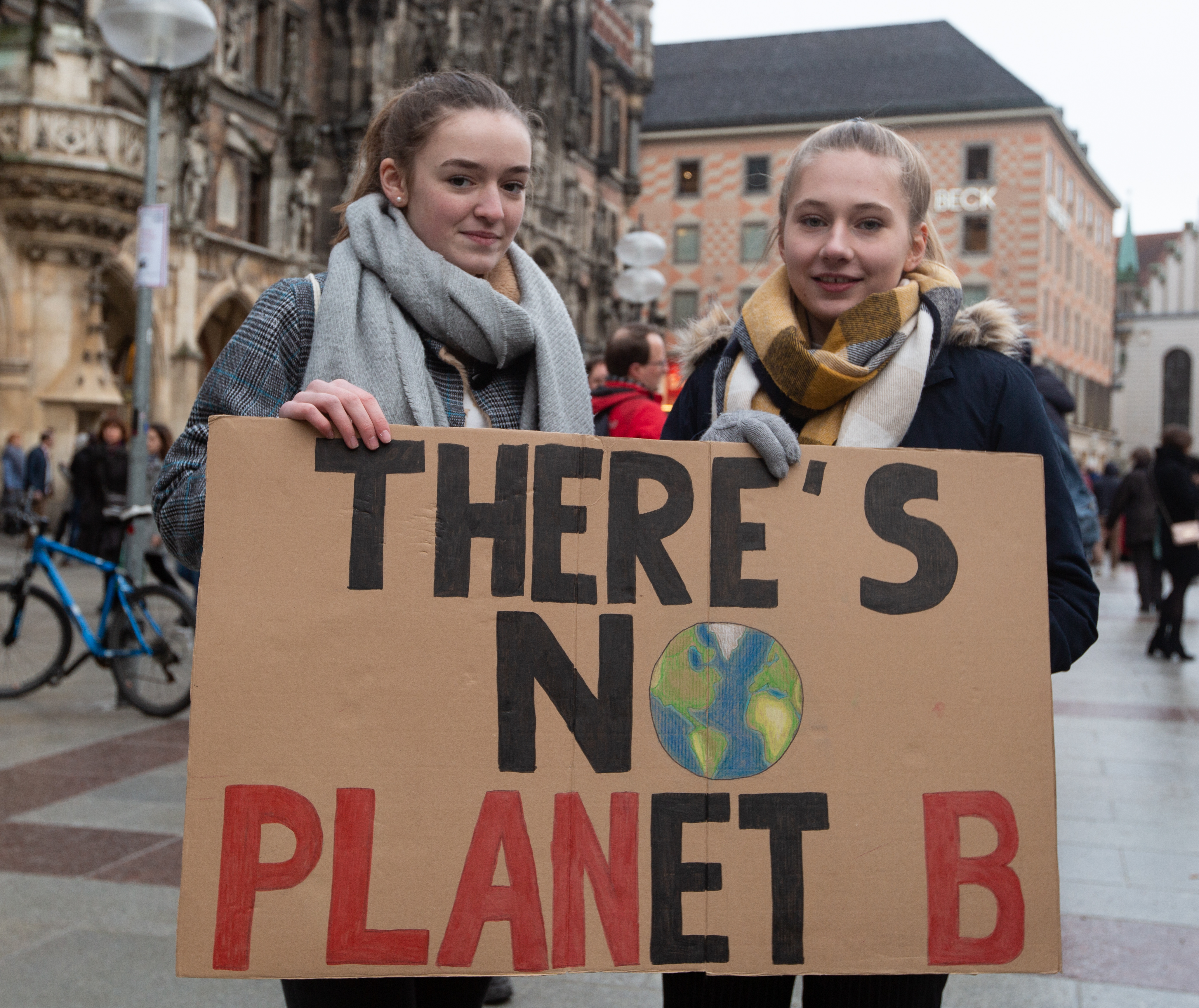 Protestors hold up a sign reading "There is no Planet B" in Munich, Germany on Feb. 2, 2019. (Alexander Pohl&mdash;NurPhoto/Getty Images)