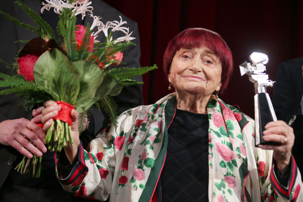 Director Agnès Varda on stage at the Berlinale Camera award ceremony during the 69th Berlinale International Film Festival Berlin on February 13, 2019.