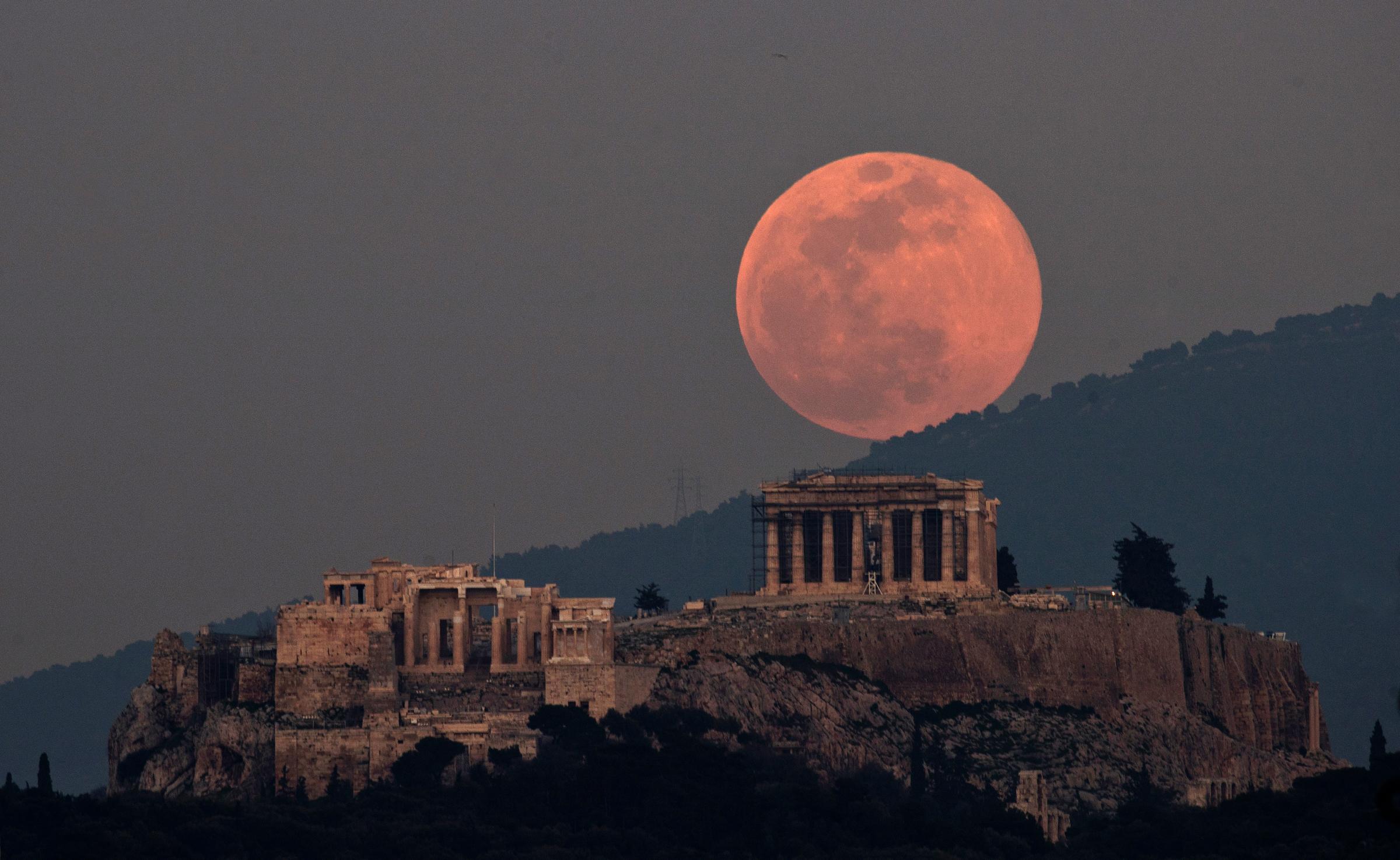Greece Supermoon Acropolis