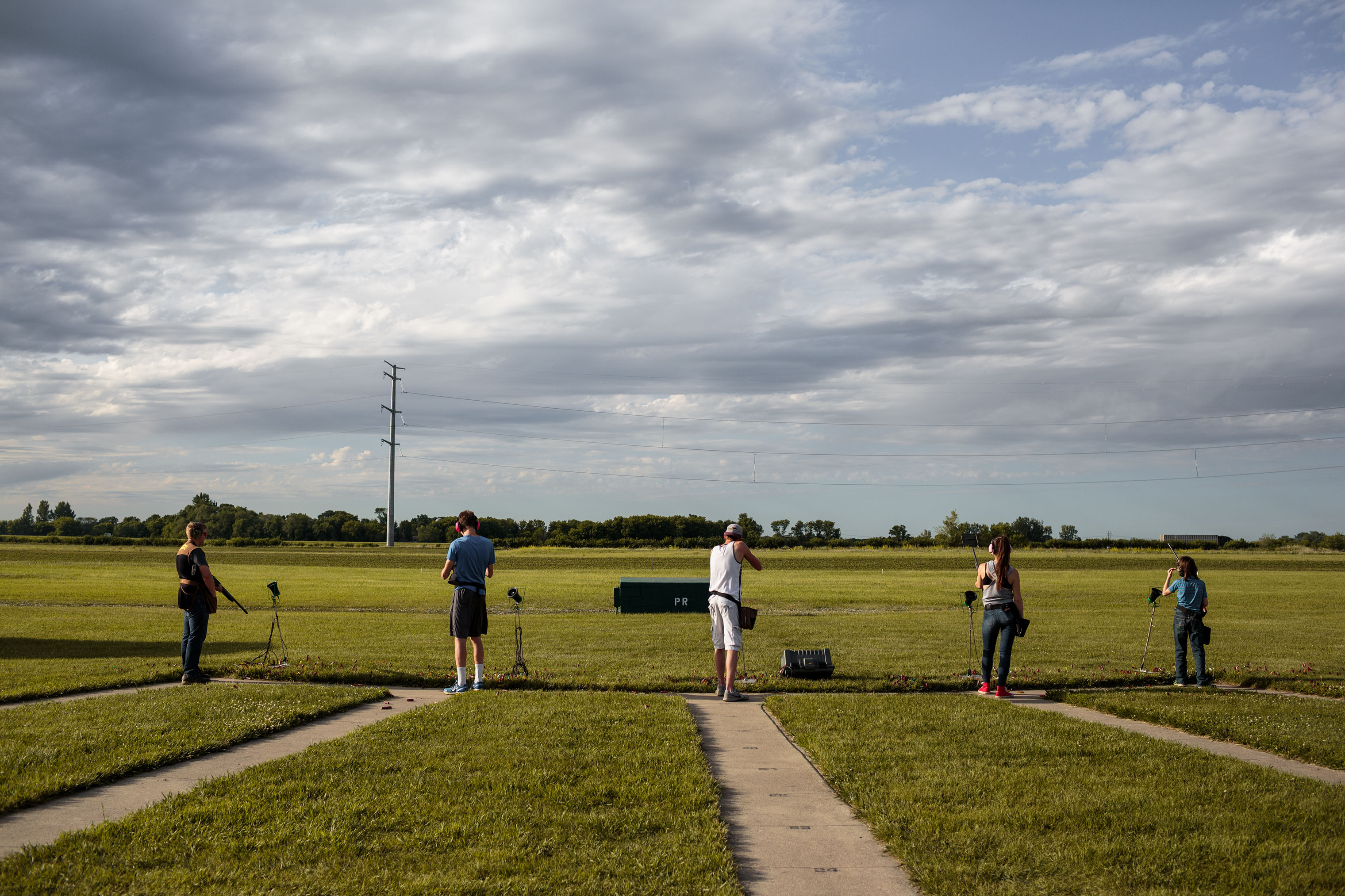 Students from Eyota practice shooting before competing at the trap shooting championship. (Sarah Blesener for TIME)