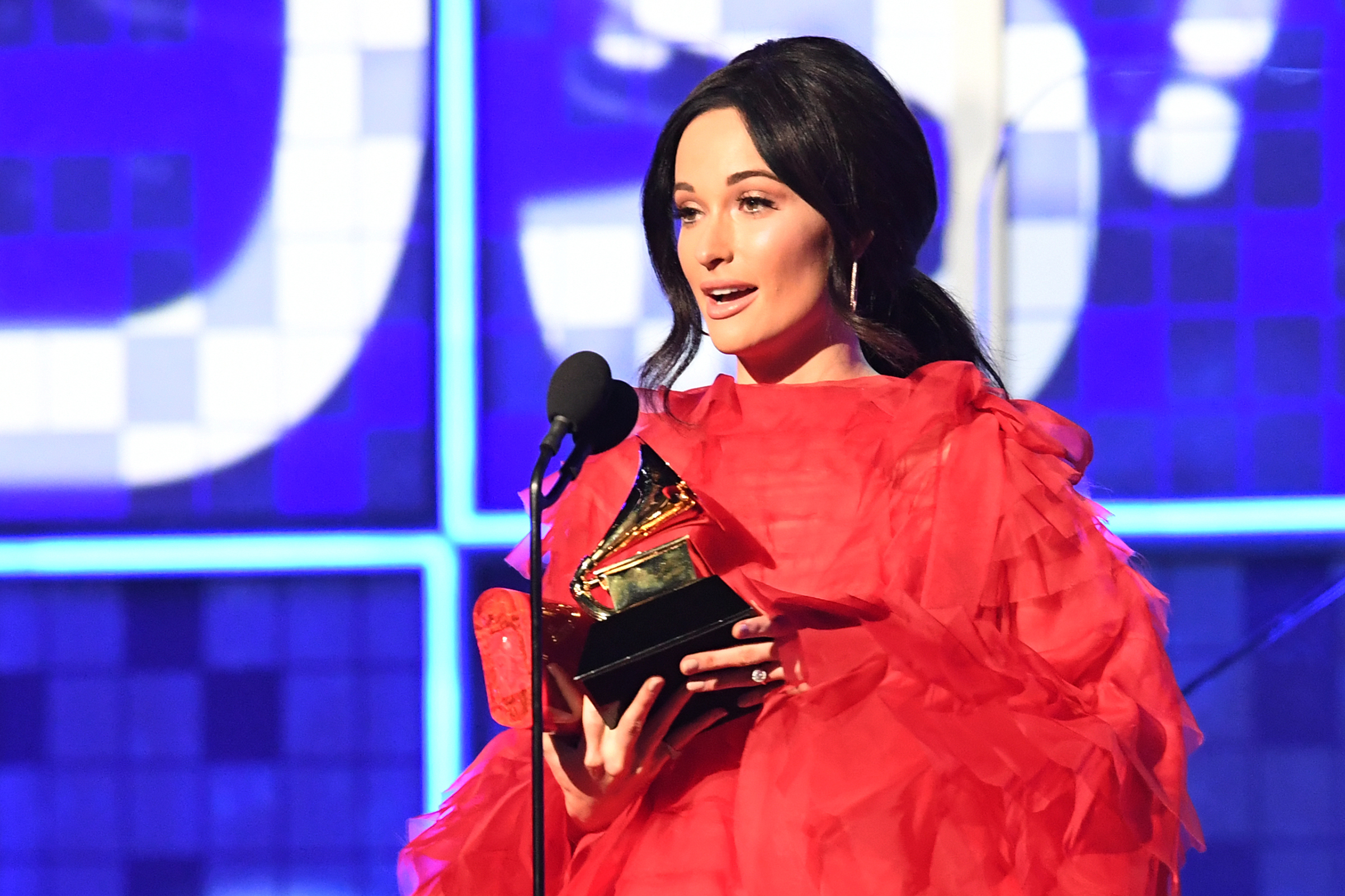 Kacey Musgraves accepts the award for Album Of The Year for "Golden Hour" onstage during the 61st Annual Grammy Awards on Feb. 10, 2019, in Los Angeles. (Robyn Beck—AFP/Getty Images)