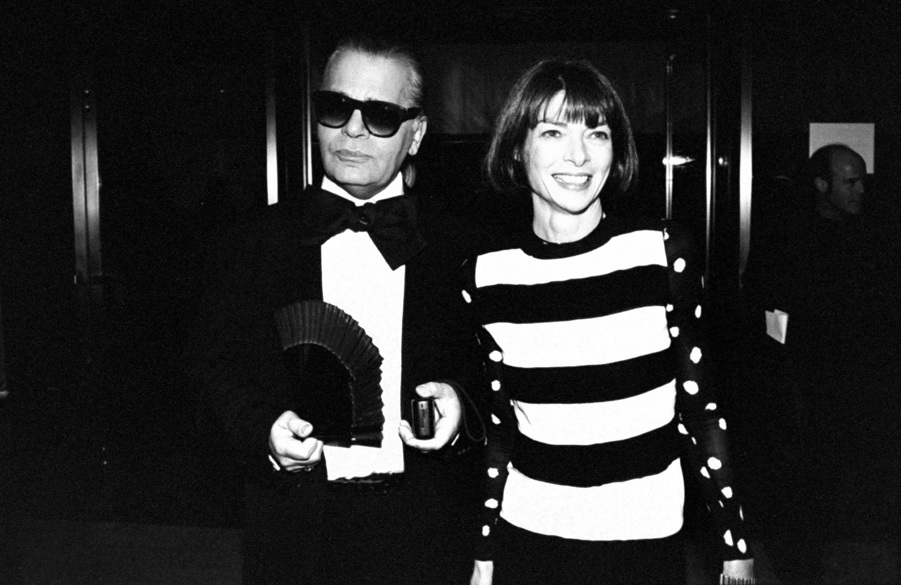 Fashion designer Karl Lagerfeld and Anna Wintour circa 1993. (Robin Platzer—The LIFE Images Collection/Getty Images)