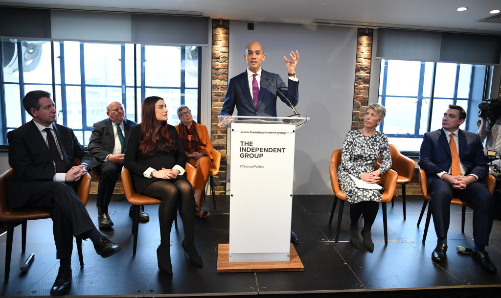 Labour MP Chuka Umunna announcing his resignation on Feb. 18, along with a group of six other Labour lawmakers. (Stefan Rousseau - PA Images&mdash;PA Images via Getty Images)