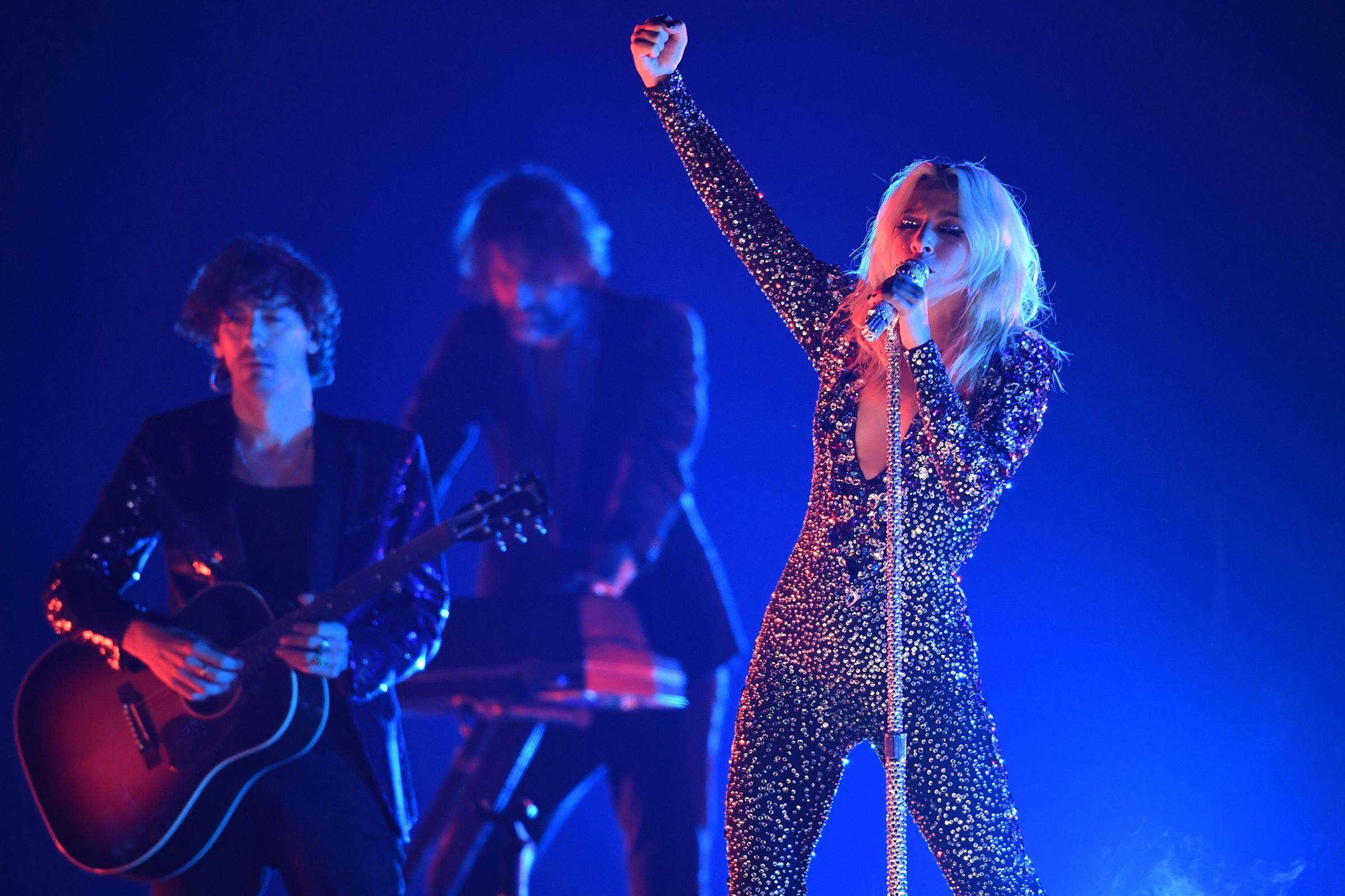 Lady Gaga performs onstage during the 61st Annual Grammy Awards