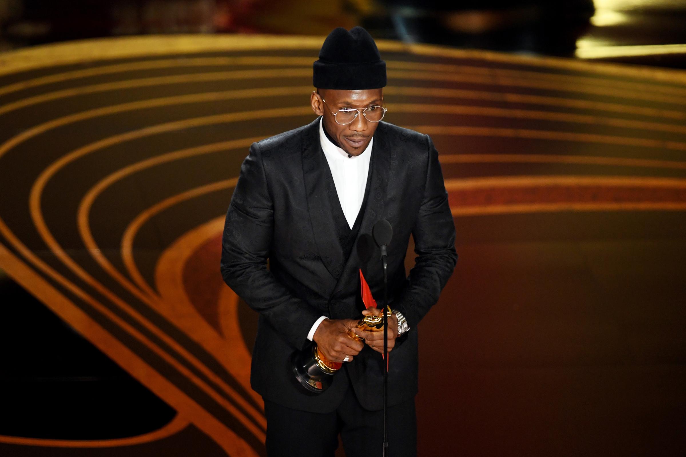 Mahershala Ali accepts the Actor in a Supporting Role award for 'Green Book' onstage during the 91st Annual Academy Awards