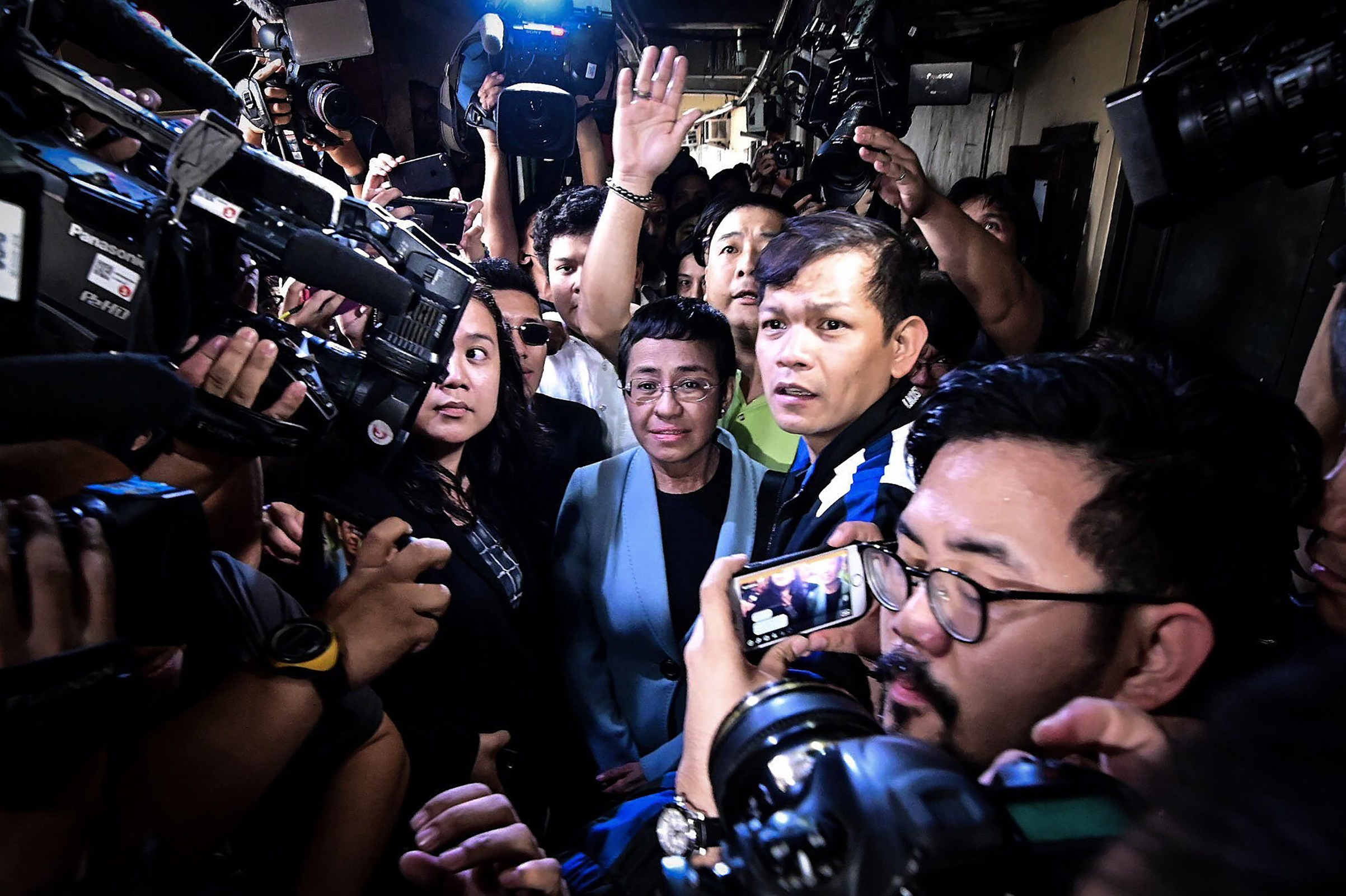 Ressa on Feb. 14 at a Manila court (Alecs Ongcal—EPA-EFE/Shutterstock)