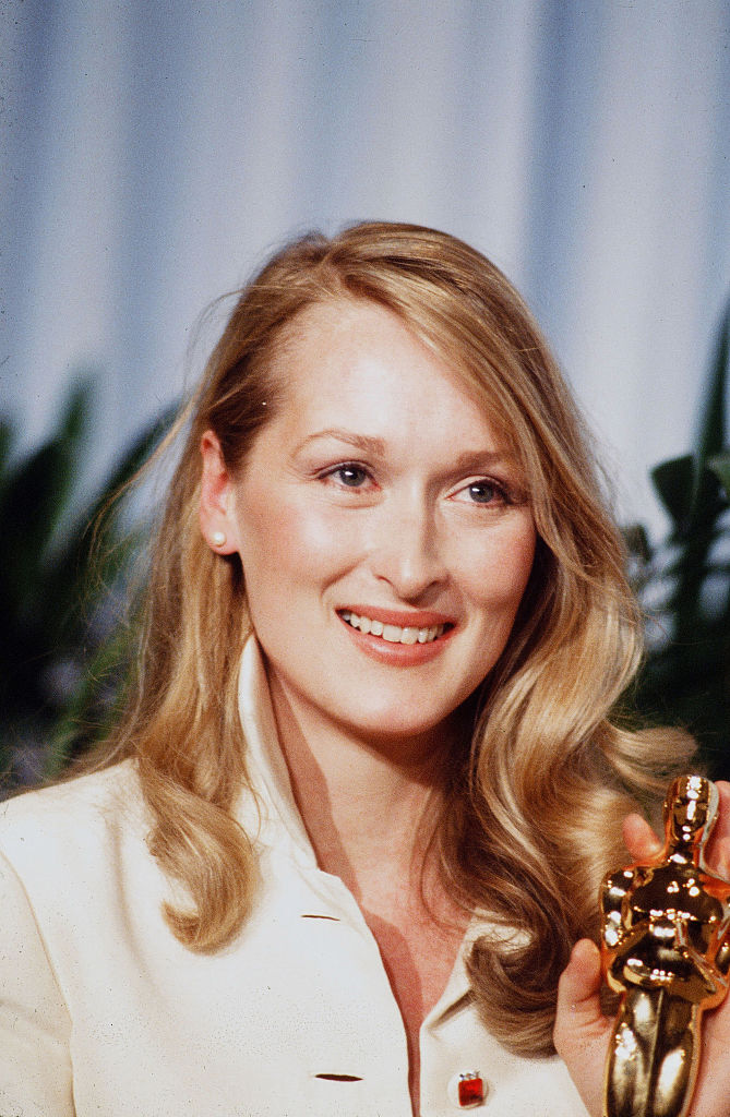 Actress Meryl Streep poses backstage after winning "Best Supporting Actress" during the 52nd Academy Awards at Dorothy Chandler Pavilion in Los Angeles, California. (Michael Ochs Archives—Getty Images)